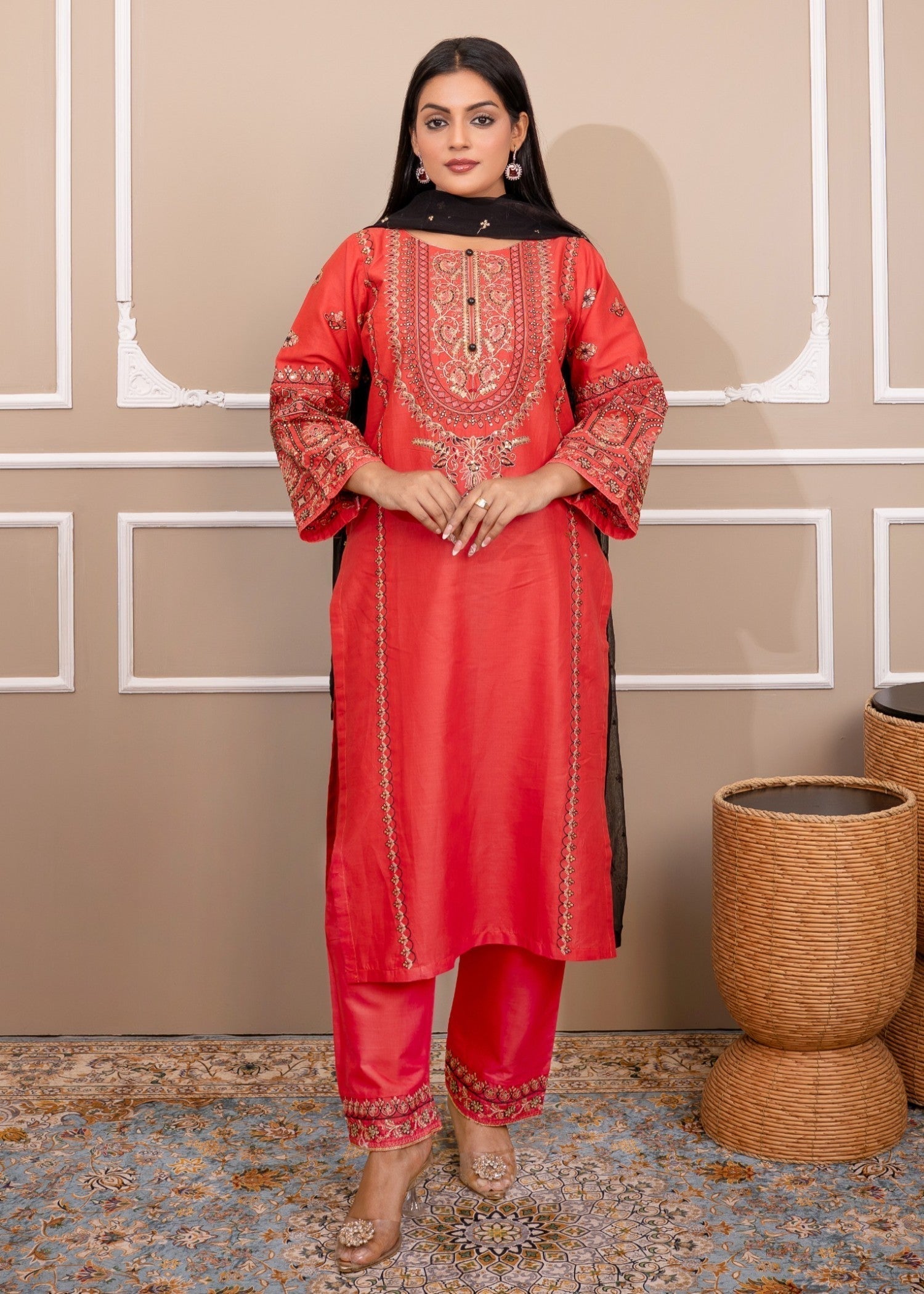 Tehzeeb Libas NOOR EMBROIDERED Women 3pcs