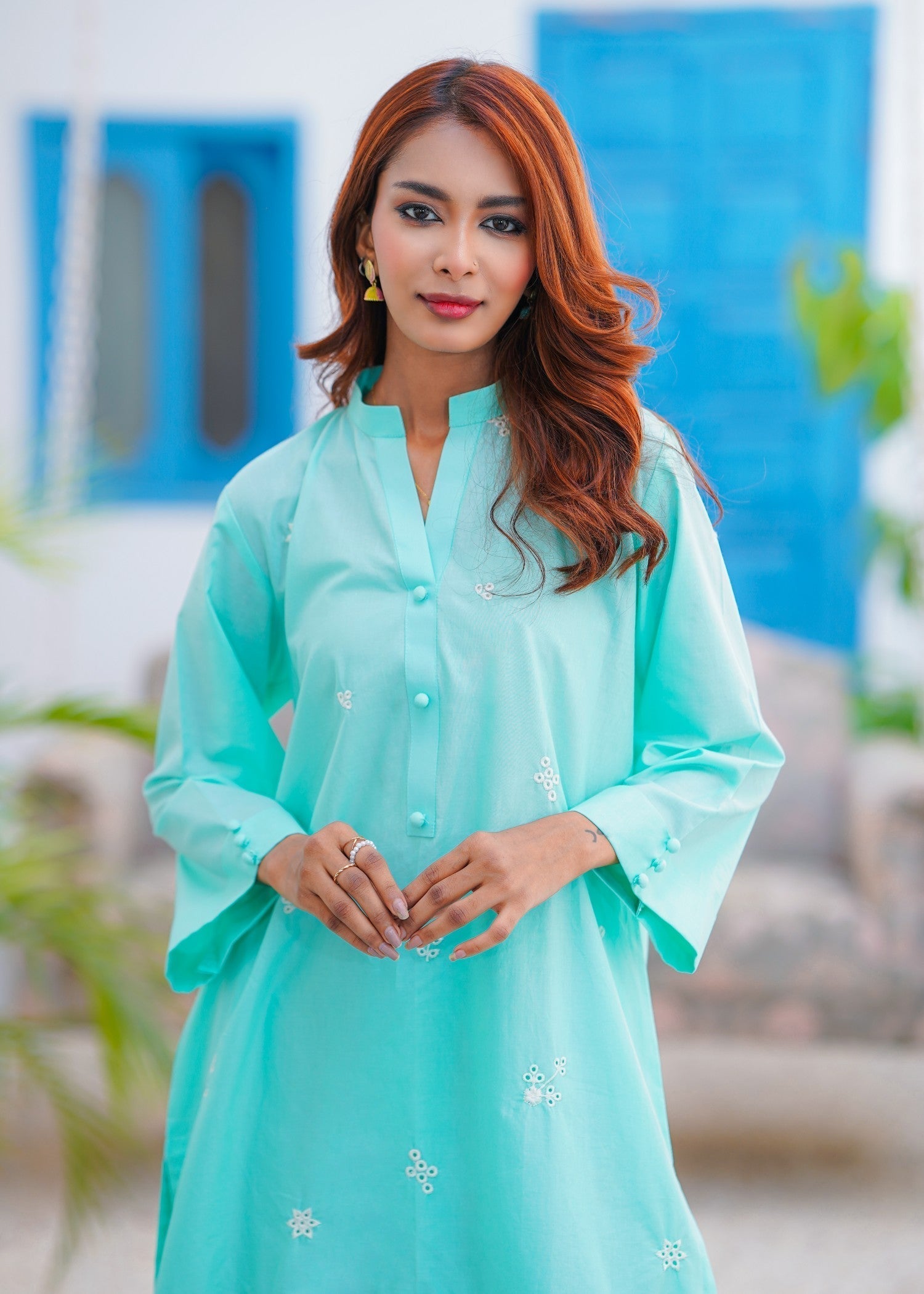 Abeera Breeze in Style – Embroidered Cotton Plazo Set (Art No. DD 005) Women 2pcs