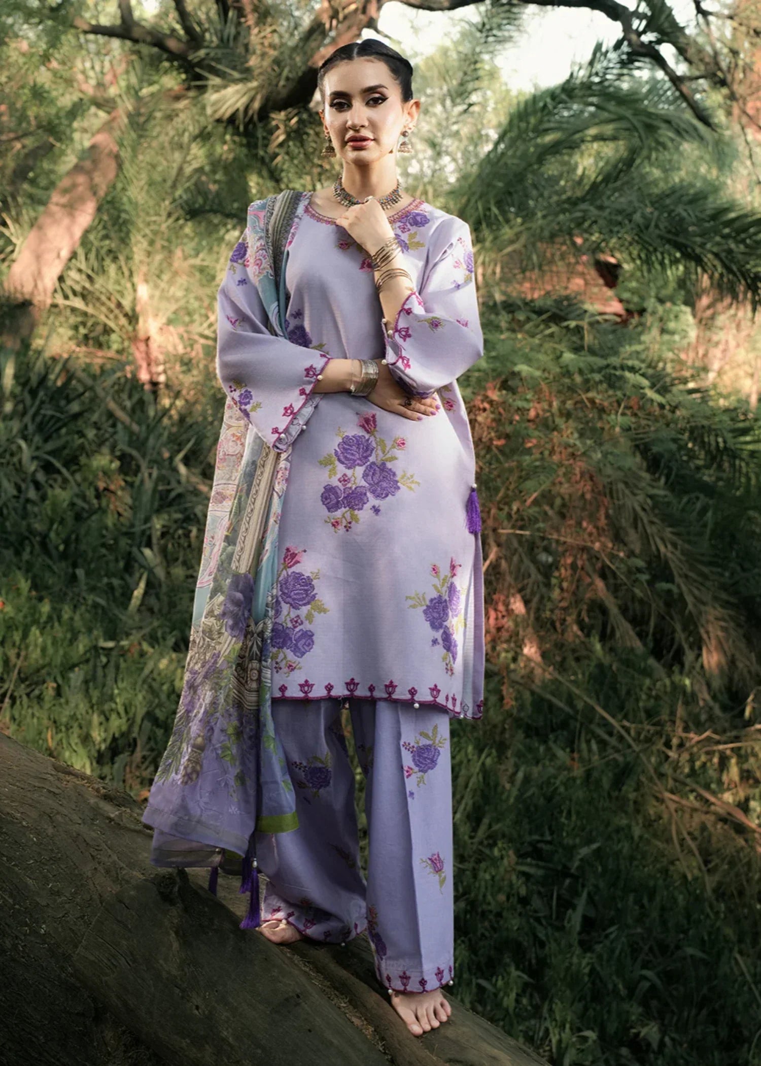 Hemstitch Lavender Women 3pcs