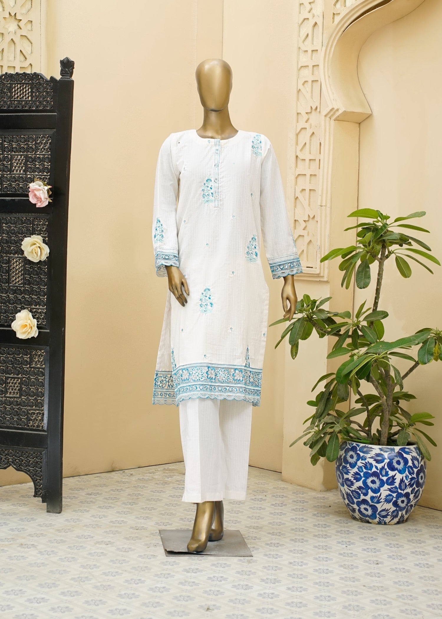 AYLA STUDIO EMBROIDERED LUXURY PRET COTTON DOBBY SE250410 Women 2pcs