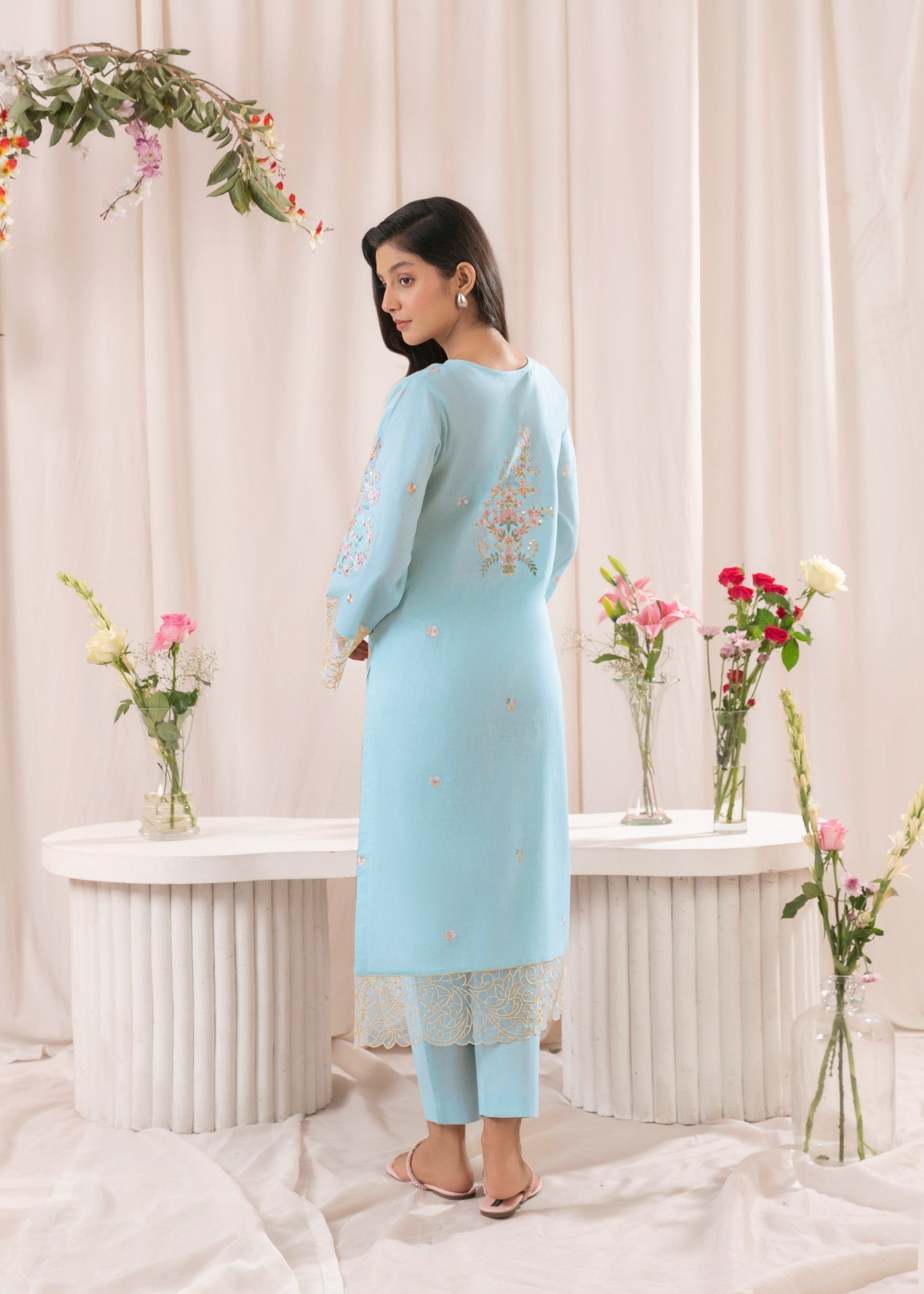 Musani Embroidered Lawn Sky Blue (Pret) Women 2pcs