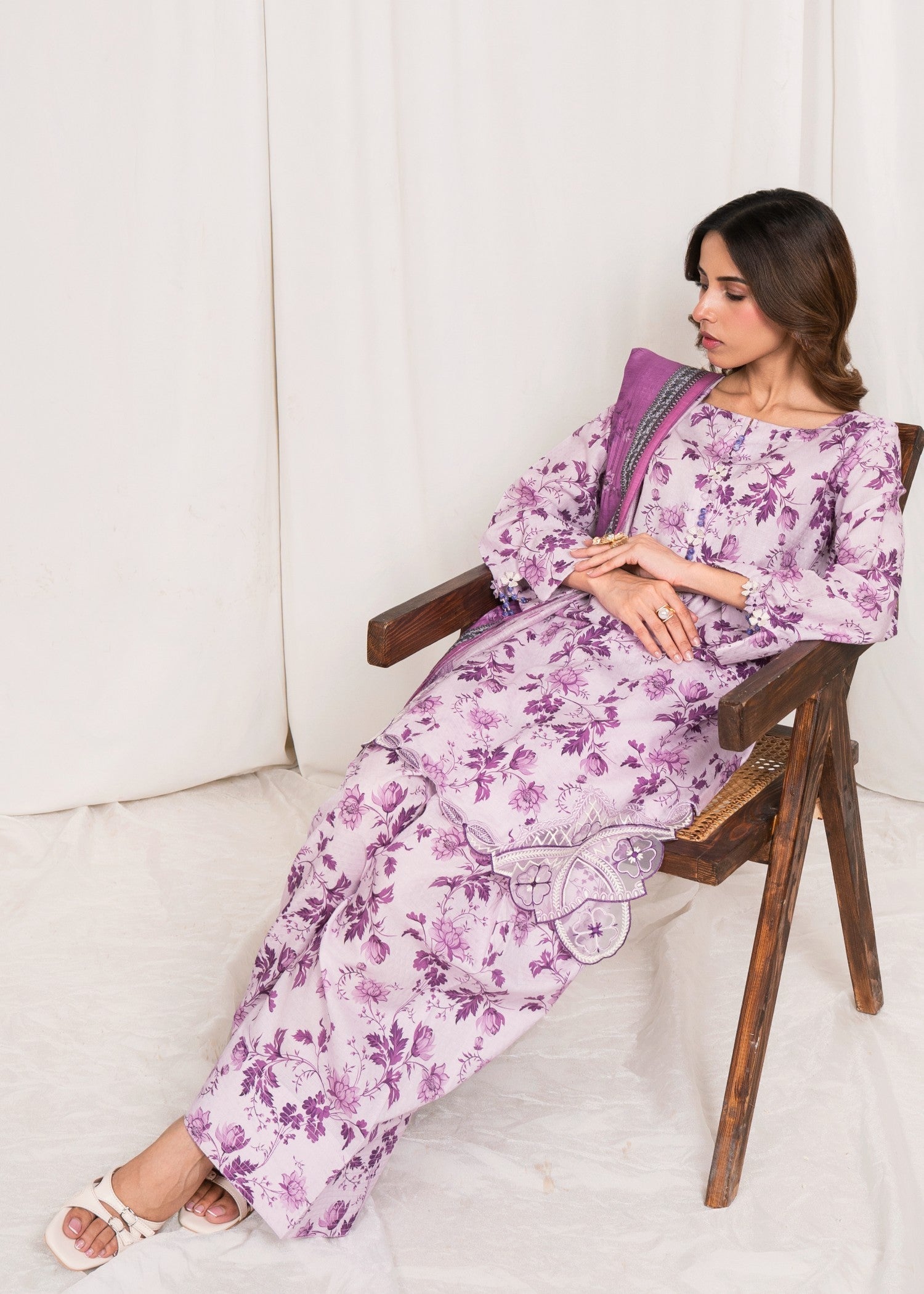 Sahibas By Mirza Phool Purple Women 3pcs