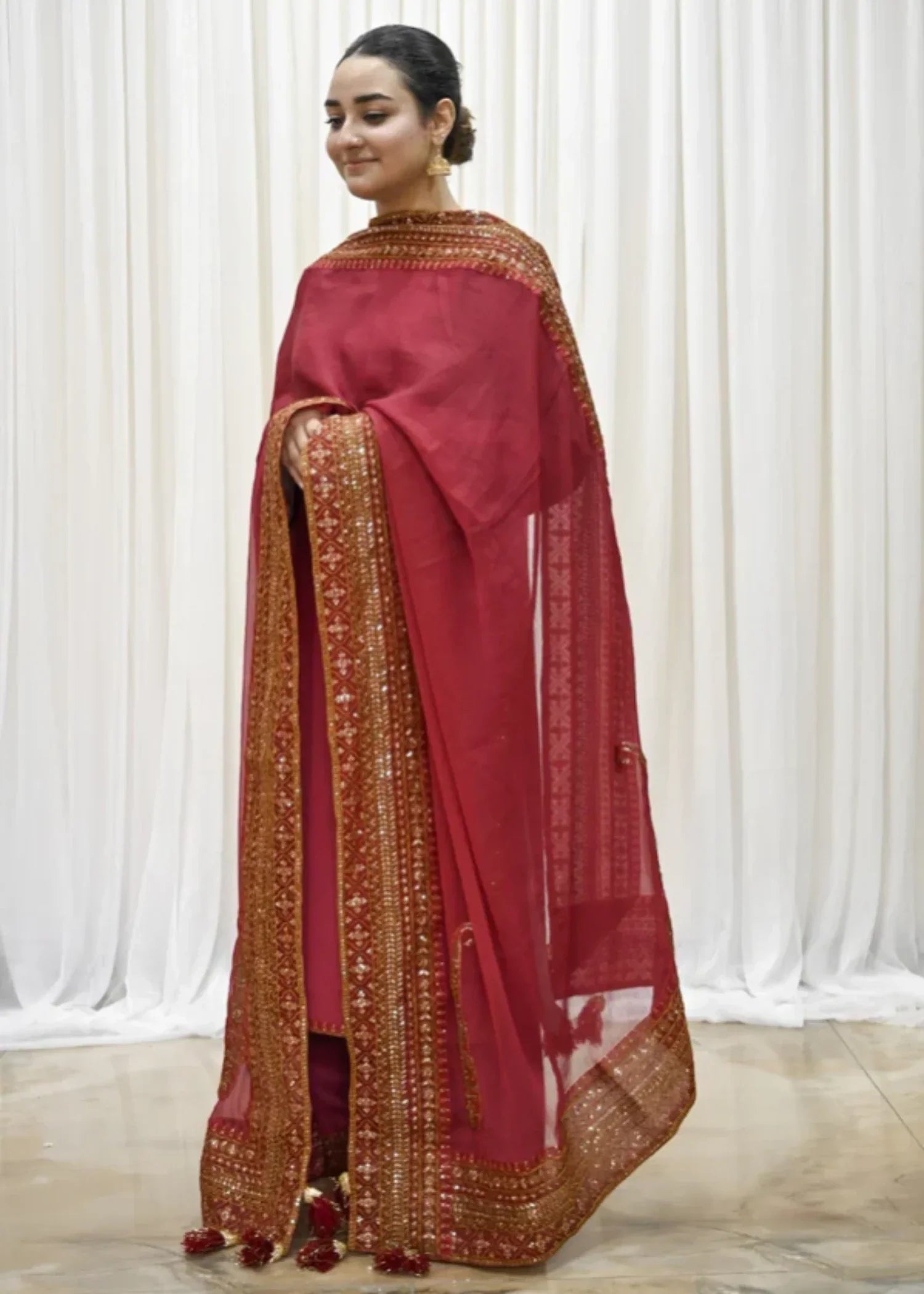 Maharani Official Mahroon Mystique Women 3pcs