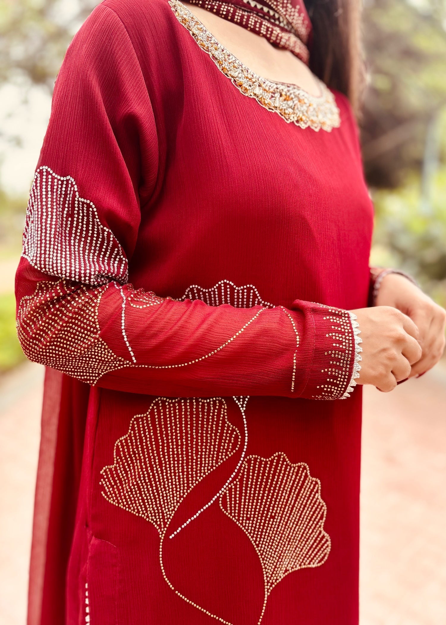 Suits By Sadia MAROON IRON STONE Women 3pcs