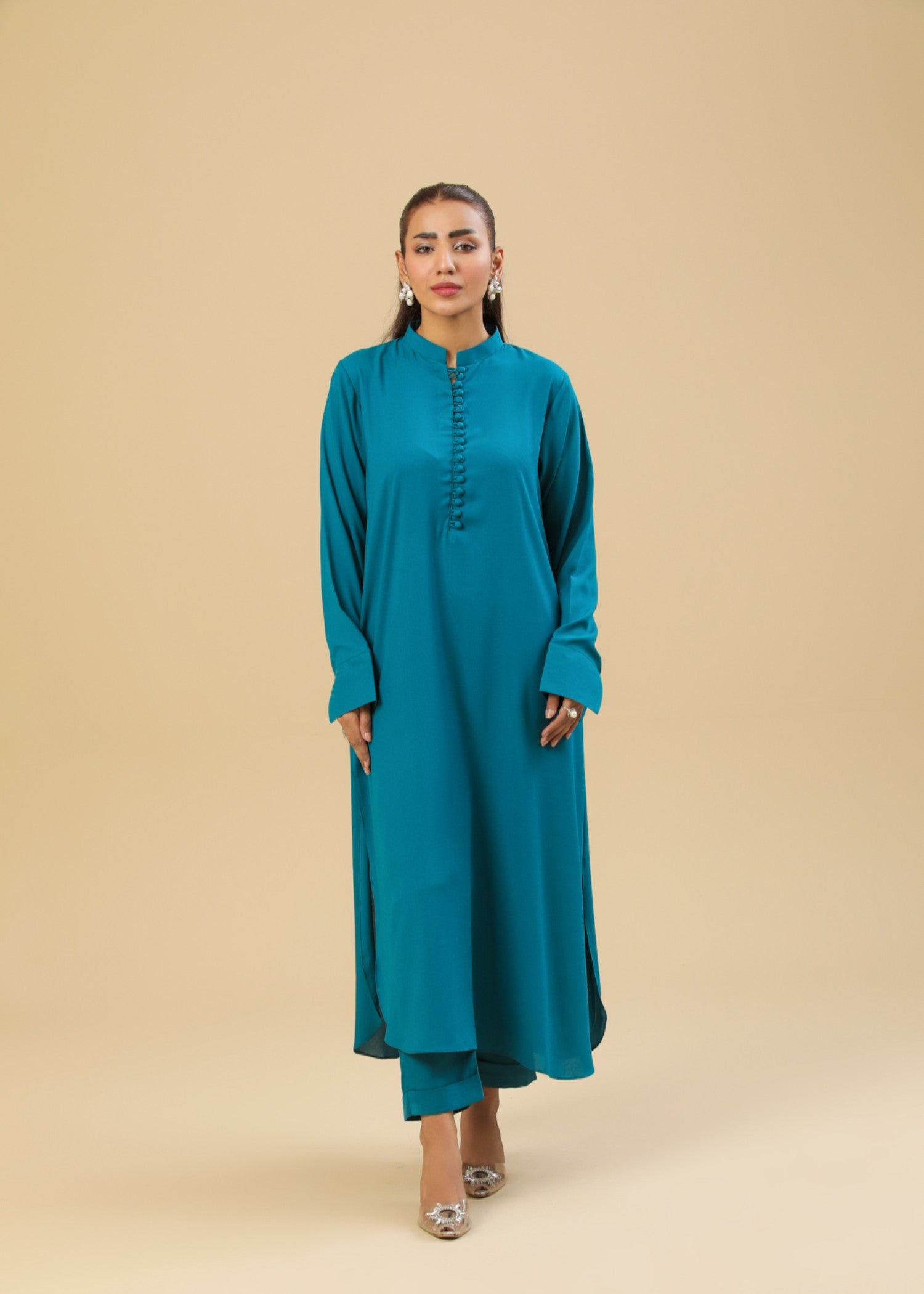 Zenyre Teal Haze Solid Set Women 2pcs