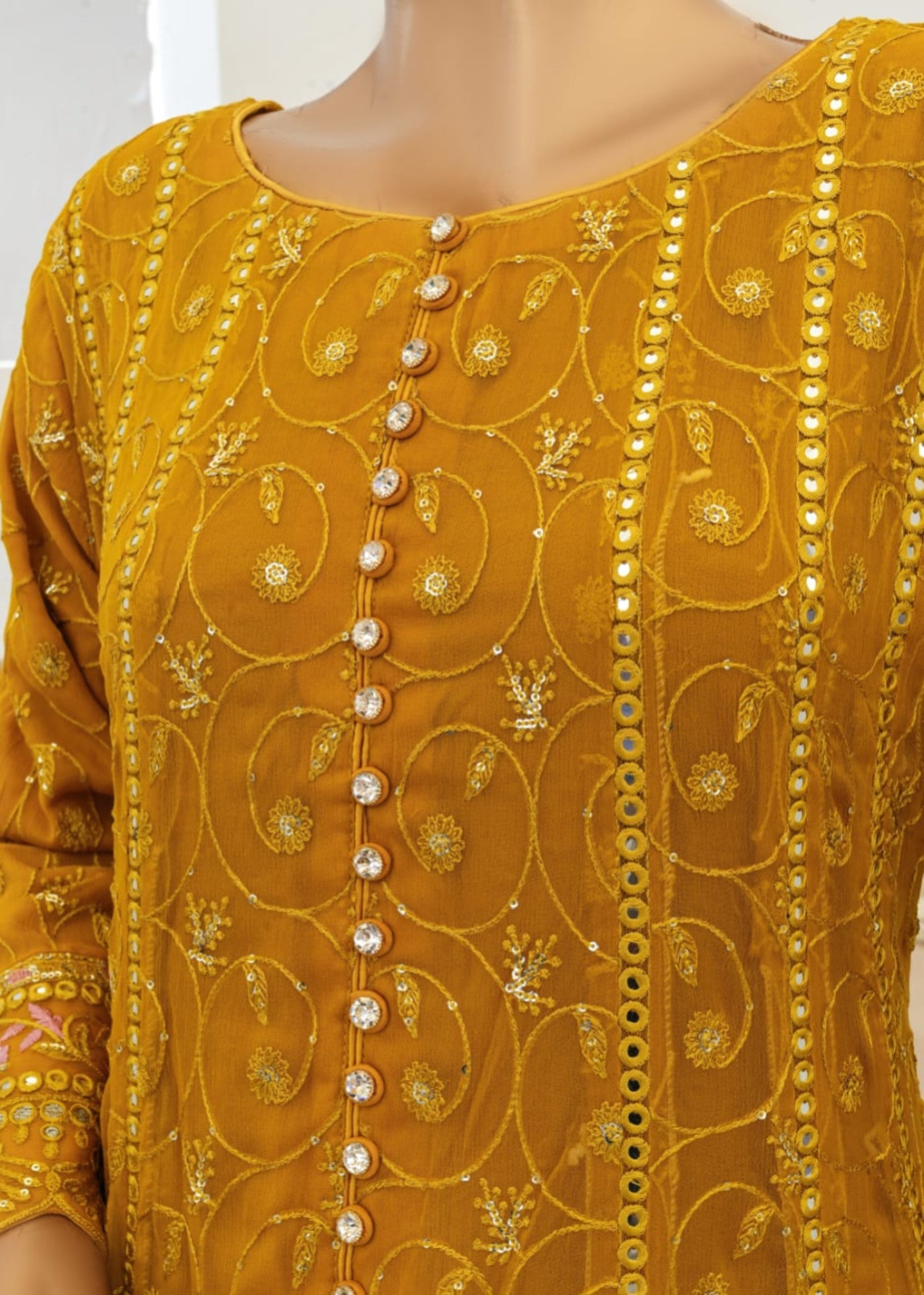 Ahmed Creations Mahajabeen Mustard Women 3pcs