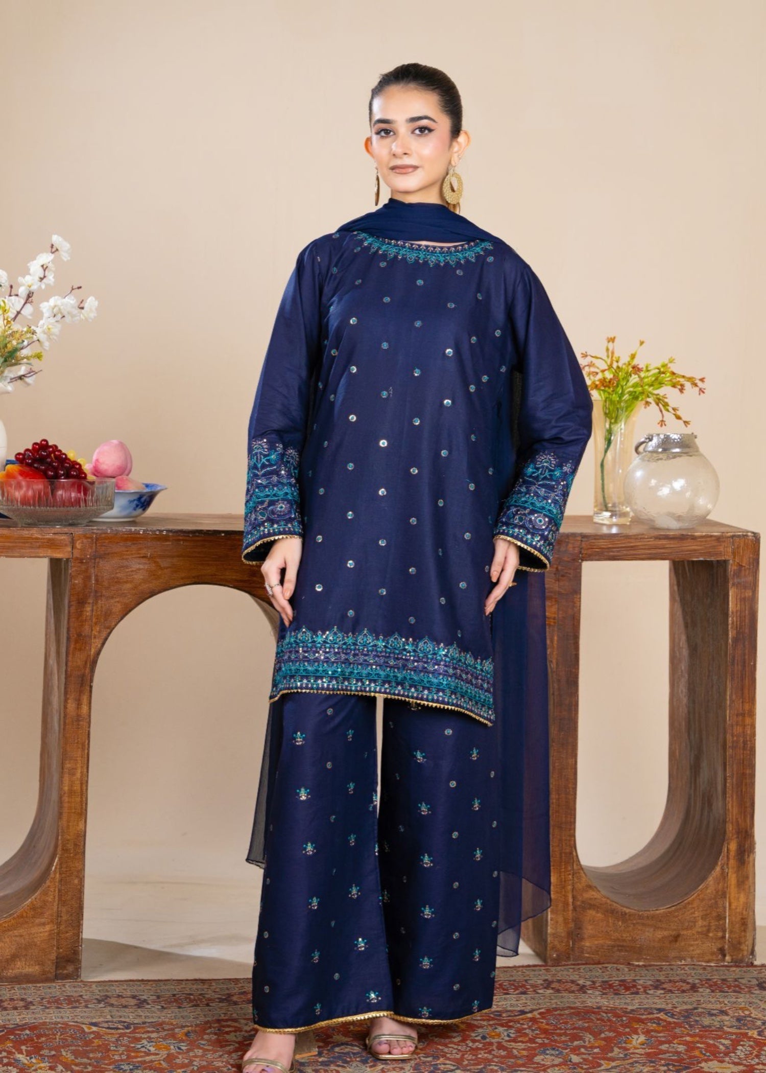 Zeenat & Zoha Navy Formal Women 3pcs