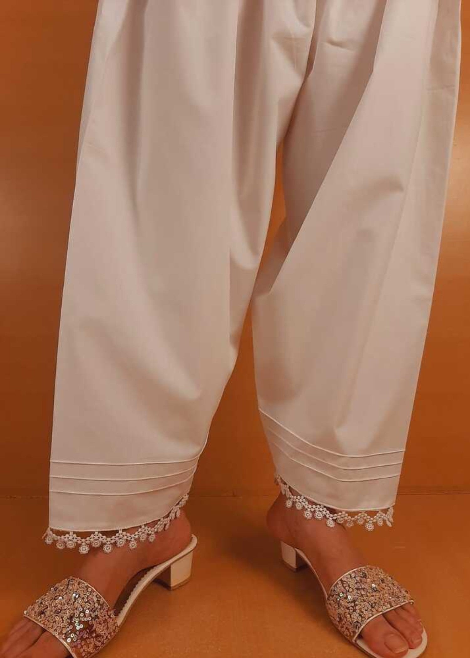 Zardi Laces Embellished Shalwar White ZSL13 Women 1pcs