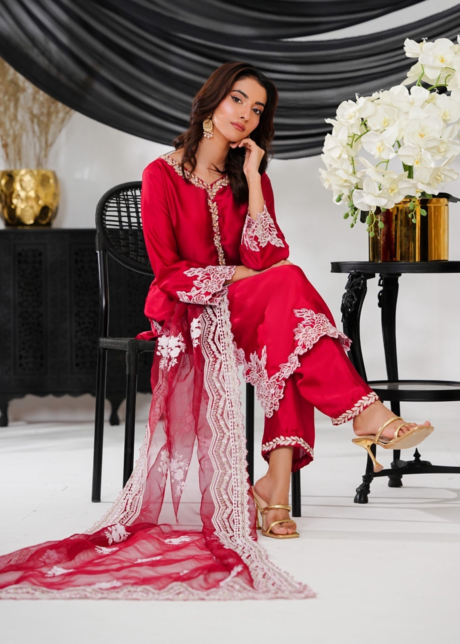 Rangoon Clothing Scarlet Maroon Women 3pcs