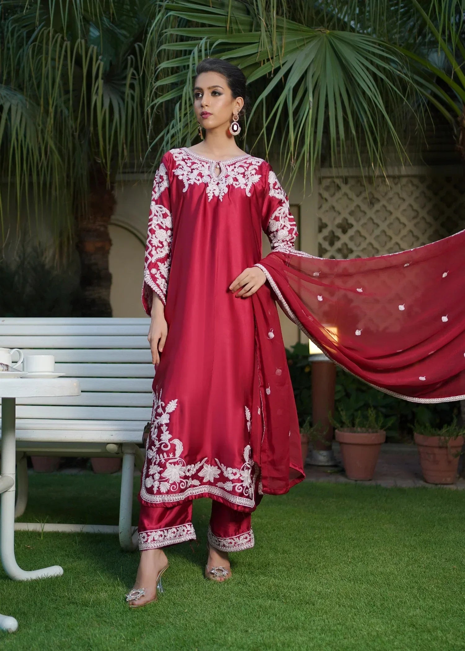 Rangoon Clothing Parisa Silk Maroon Women 3pcs