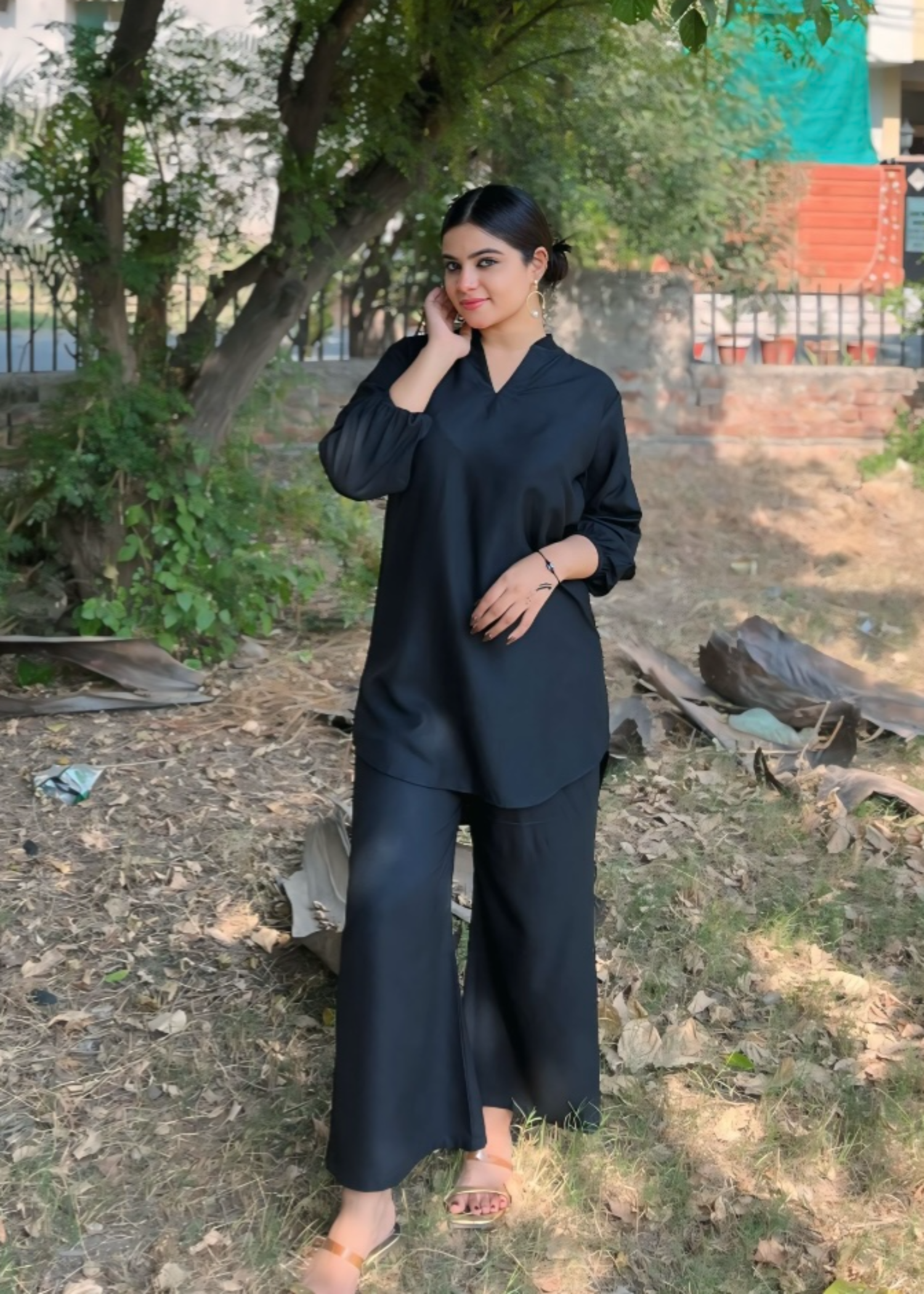 Preetpret Amel Black Solid Women 2pcs