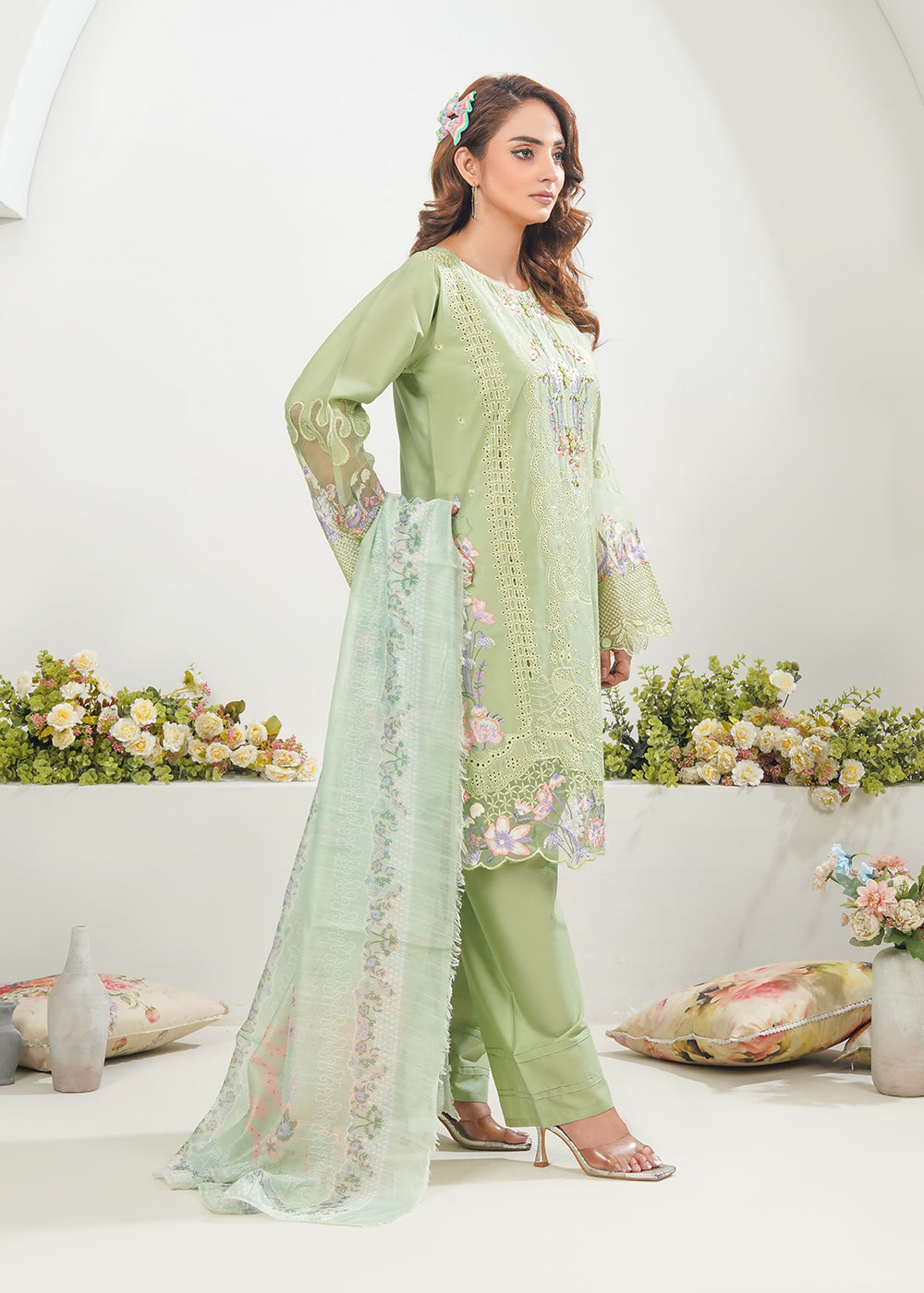 Elara Official Pistachio Green Women 3pcs