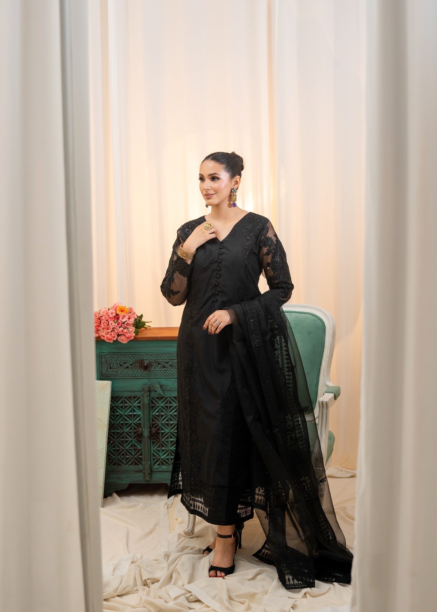 Alyssa Black rawsilk suit ALL305 Women 3pcs