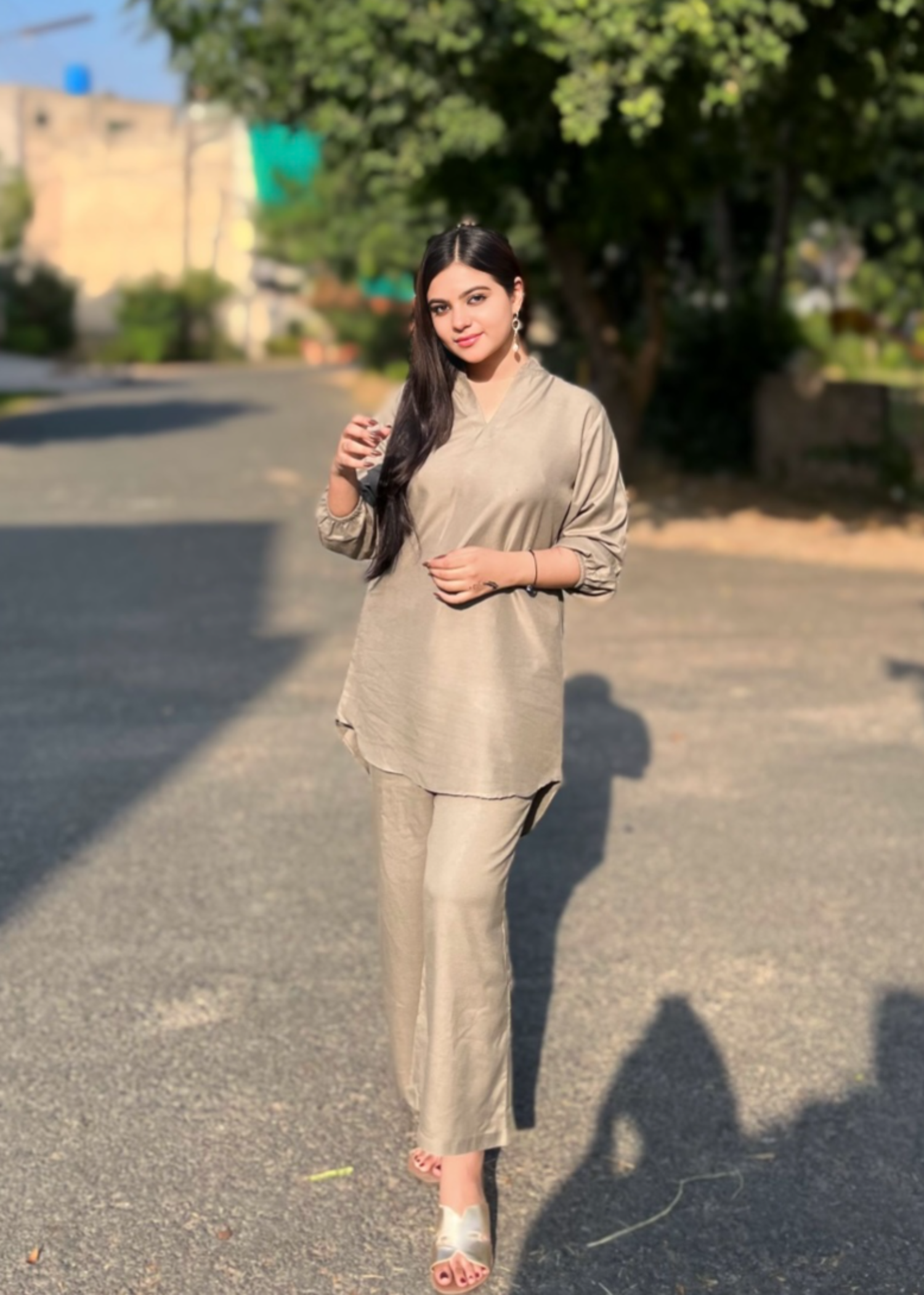 Preetpret Amel Pestal Grey Solid Women 2pcs