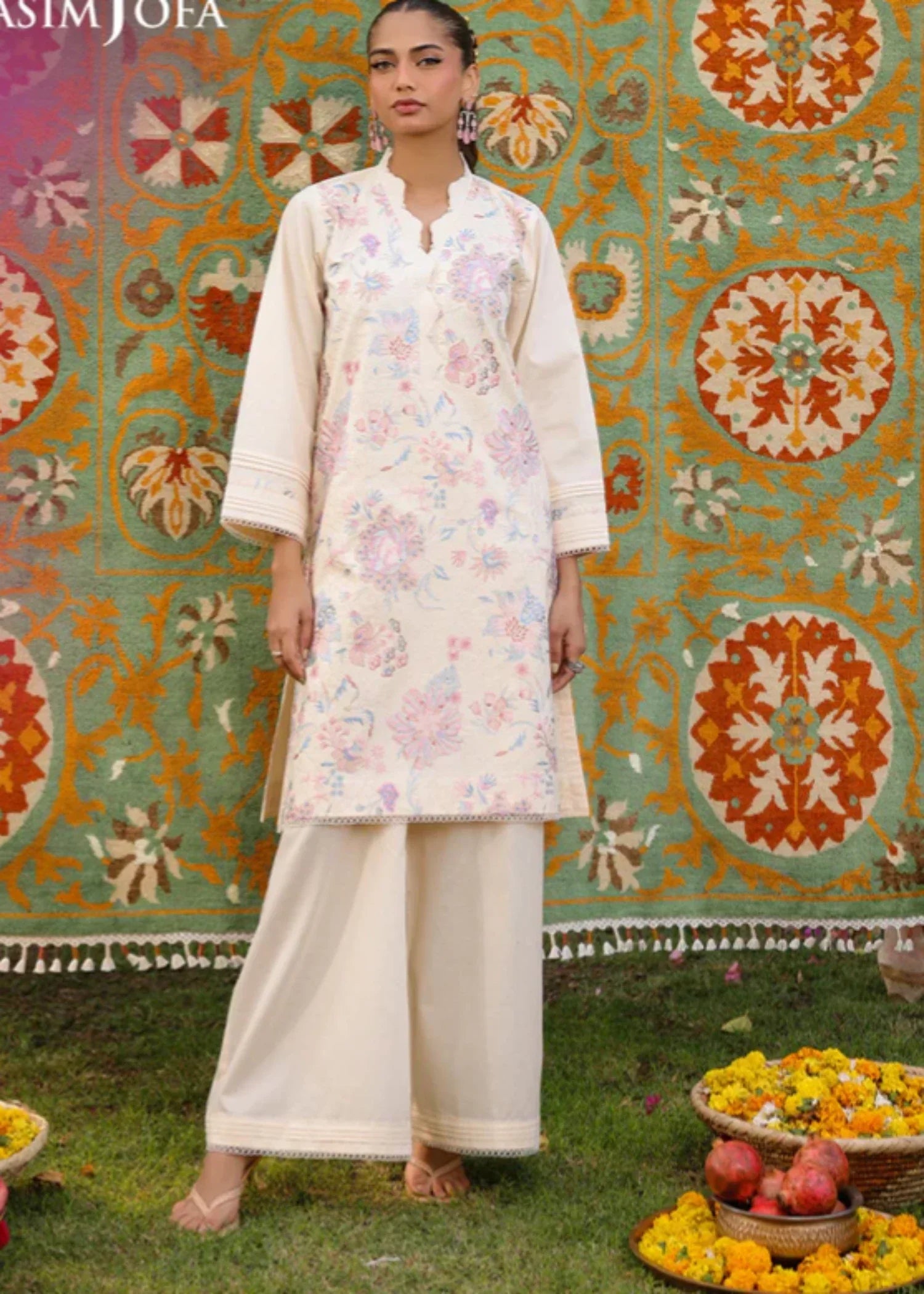 Asim Jofa AJPB 183 EMBROIDERED CAMBRIC STITCHED Women 2pcs