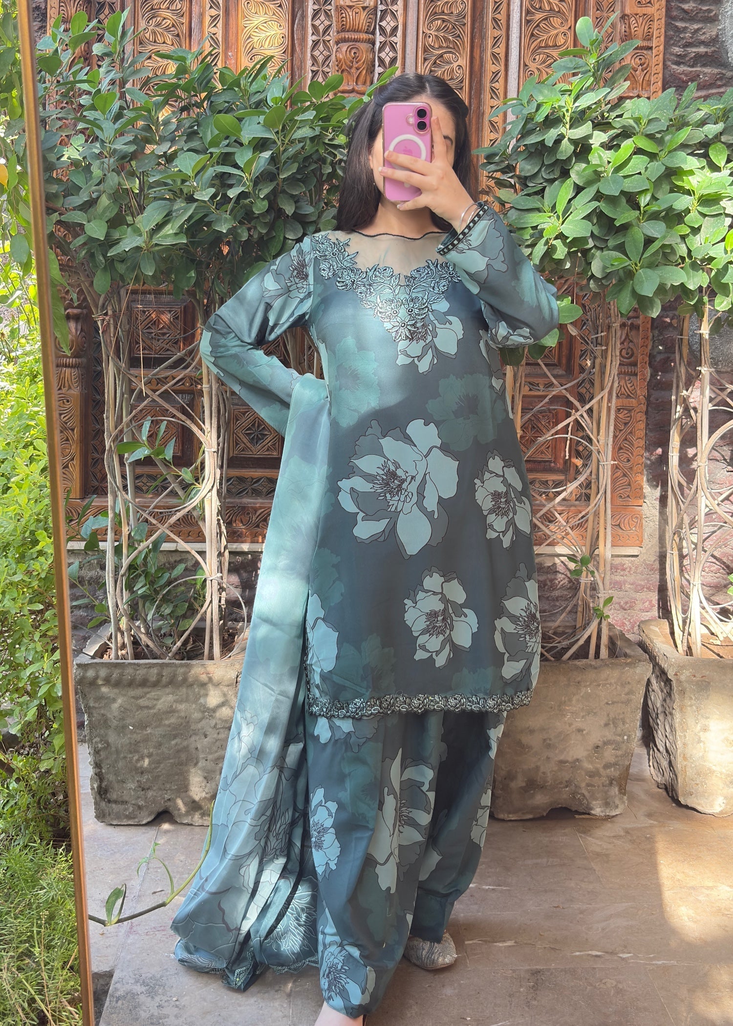 Suits By Sadia GREEN BLACK SWISS Women 3pcs