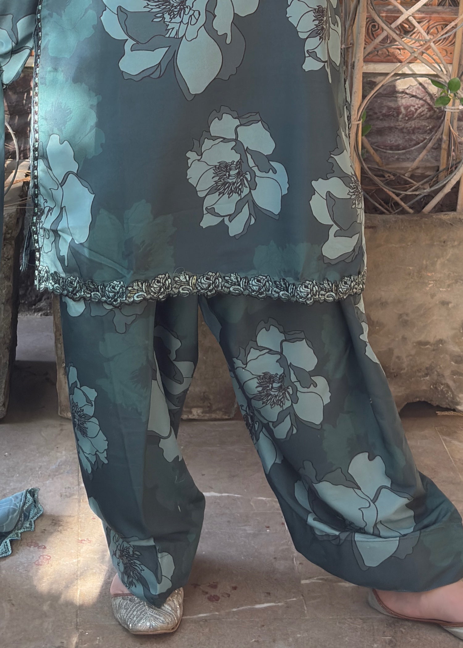 Suits By Sadia GREEN BLACK SWISS Women 3pcs