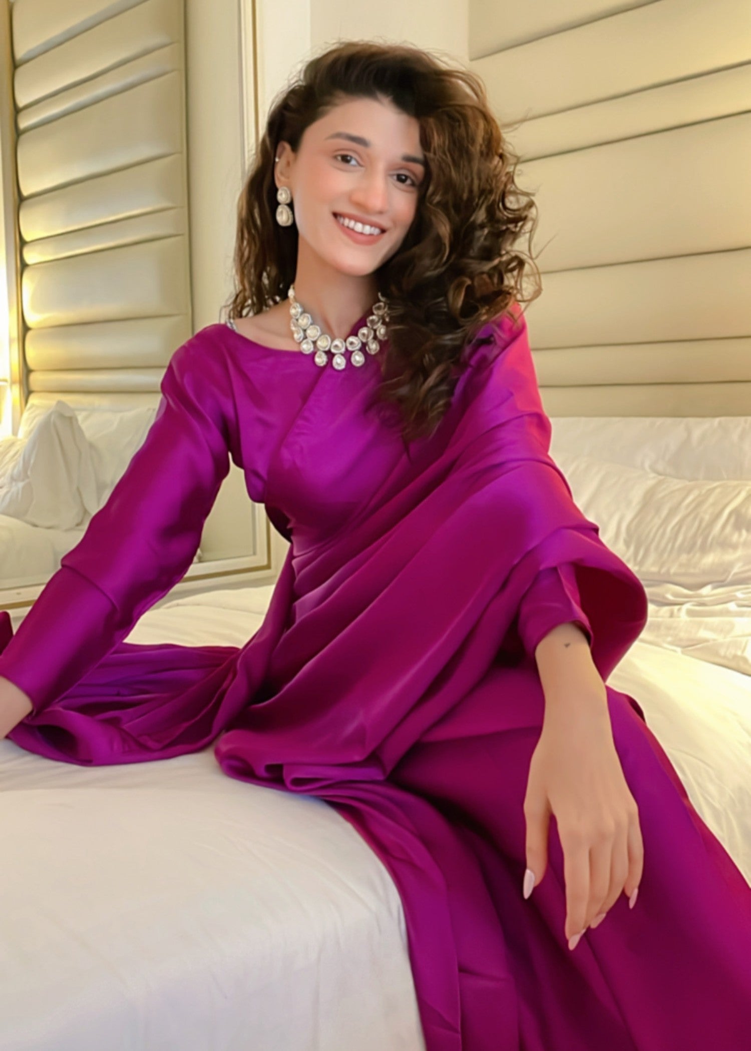 Culaccino Saree Studio Fuchsia Women 2pcs