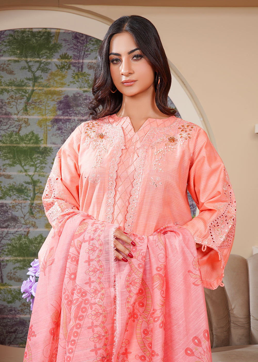 Elara Official Peach Orbit Women 3pcs