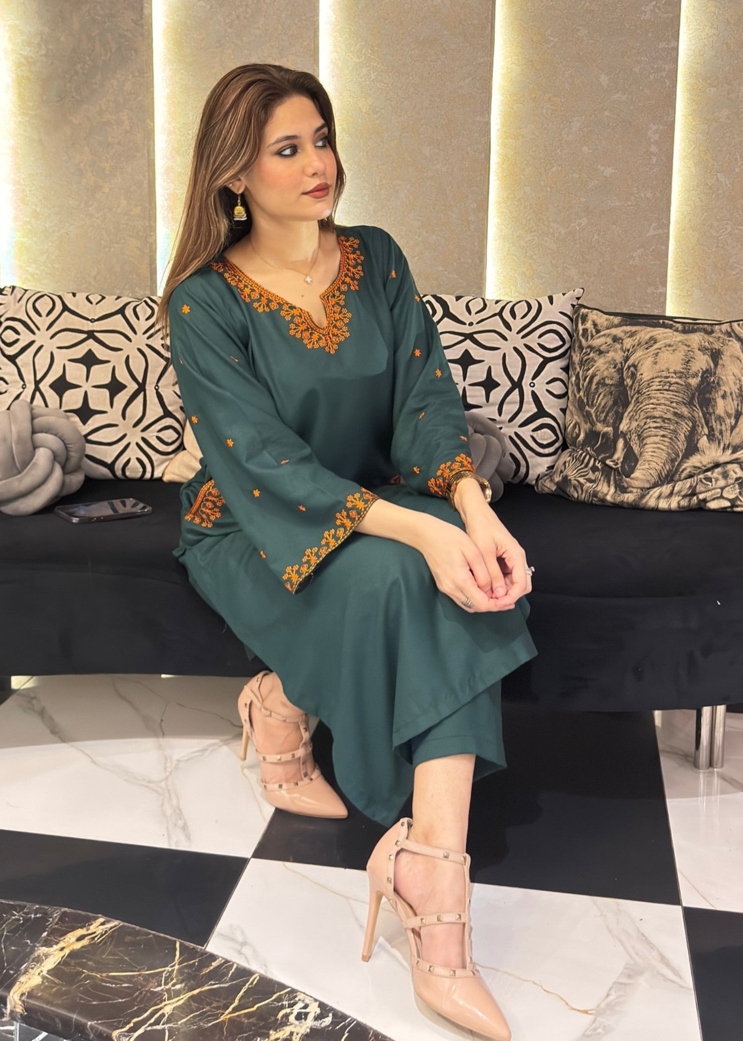 Tehzeeb Libas AFREEN EMBROIDERED STITCHED Women 2pcs