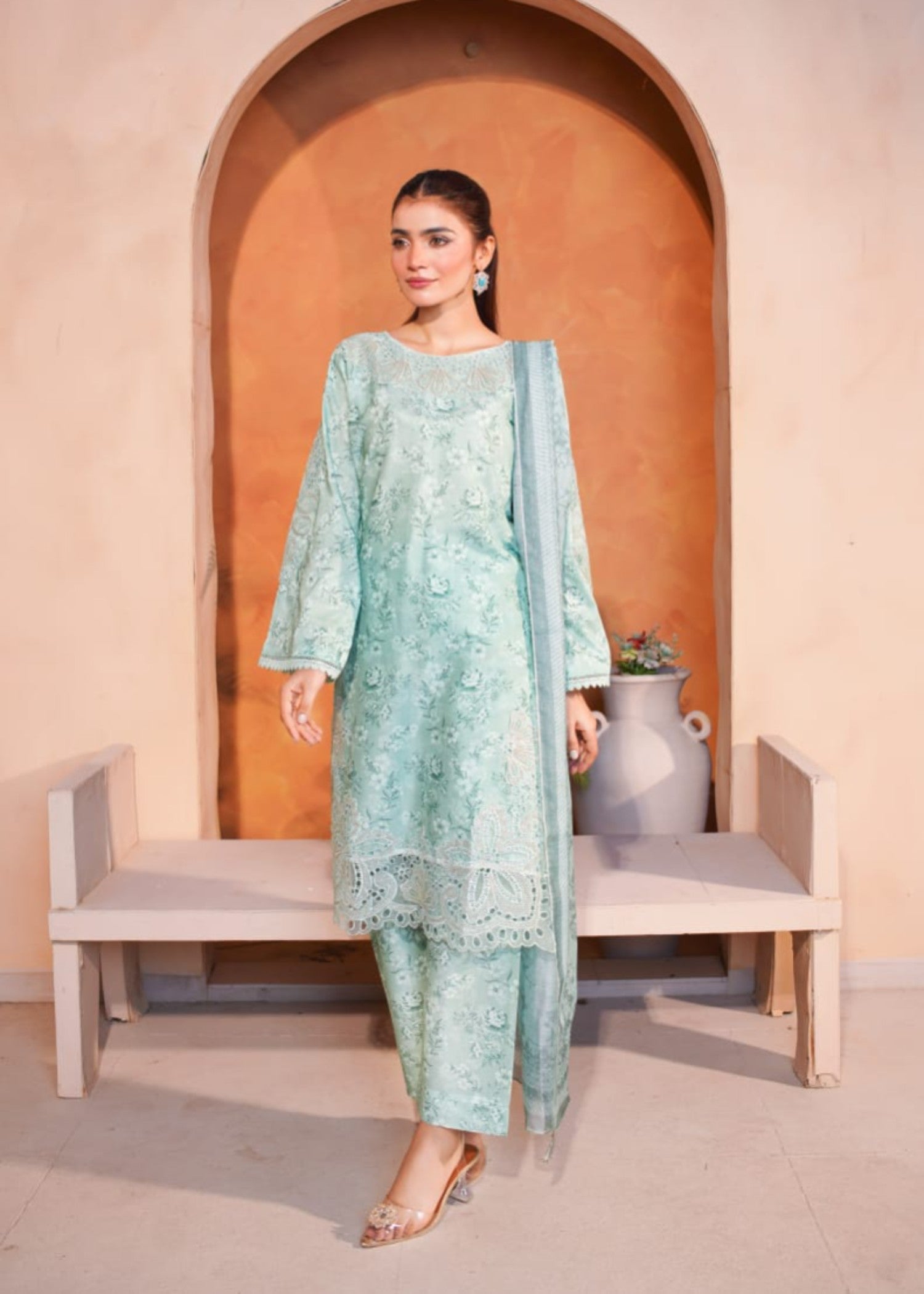 Shehroz Fashion AYEZA LAWN EMBROIDERY SUIT Women 3pcs
