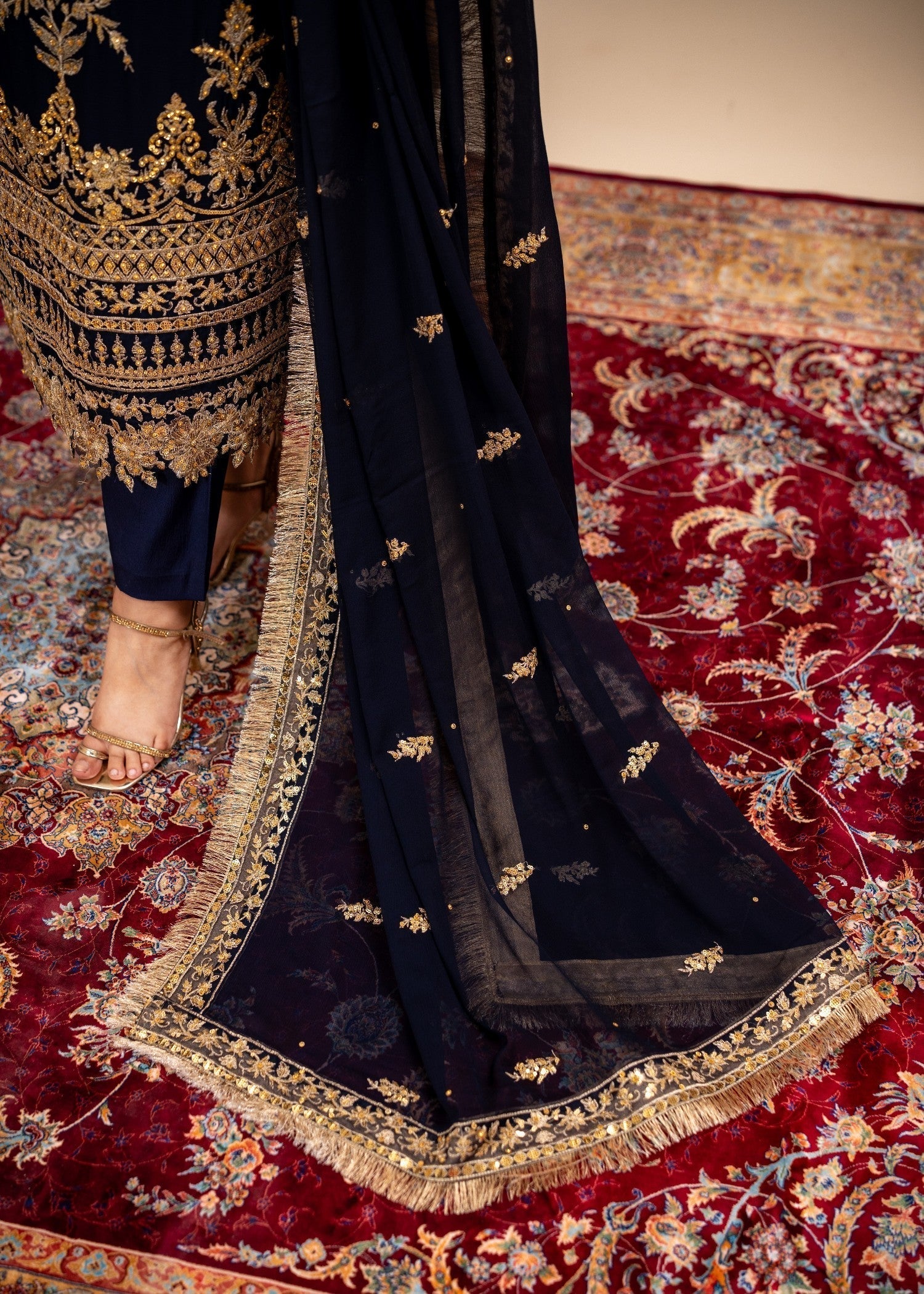 Alyssa Navy blue suit ALL402 Women 3pcs