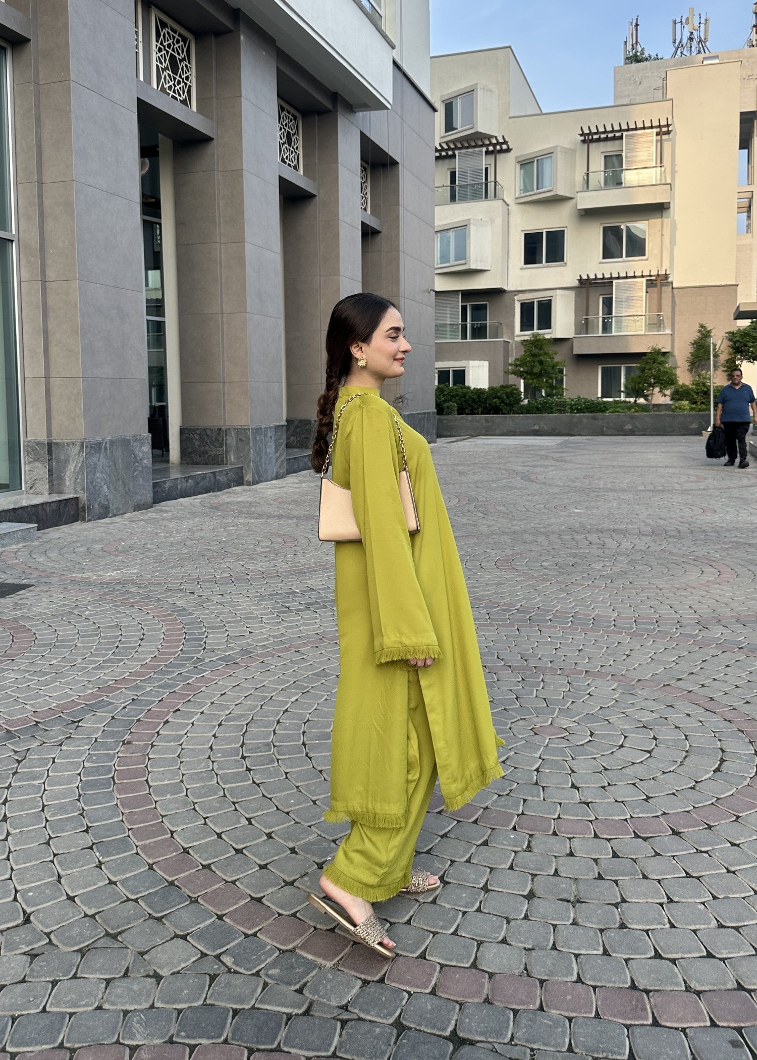 Zenyre Lime Glow Solid Set Women 2pcs