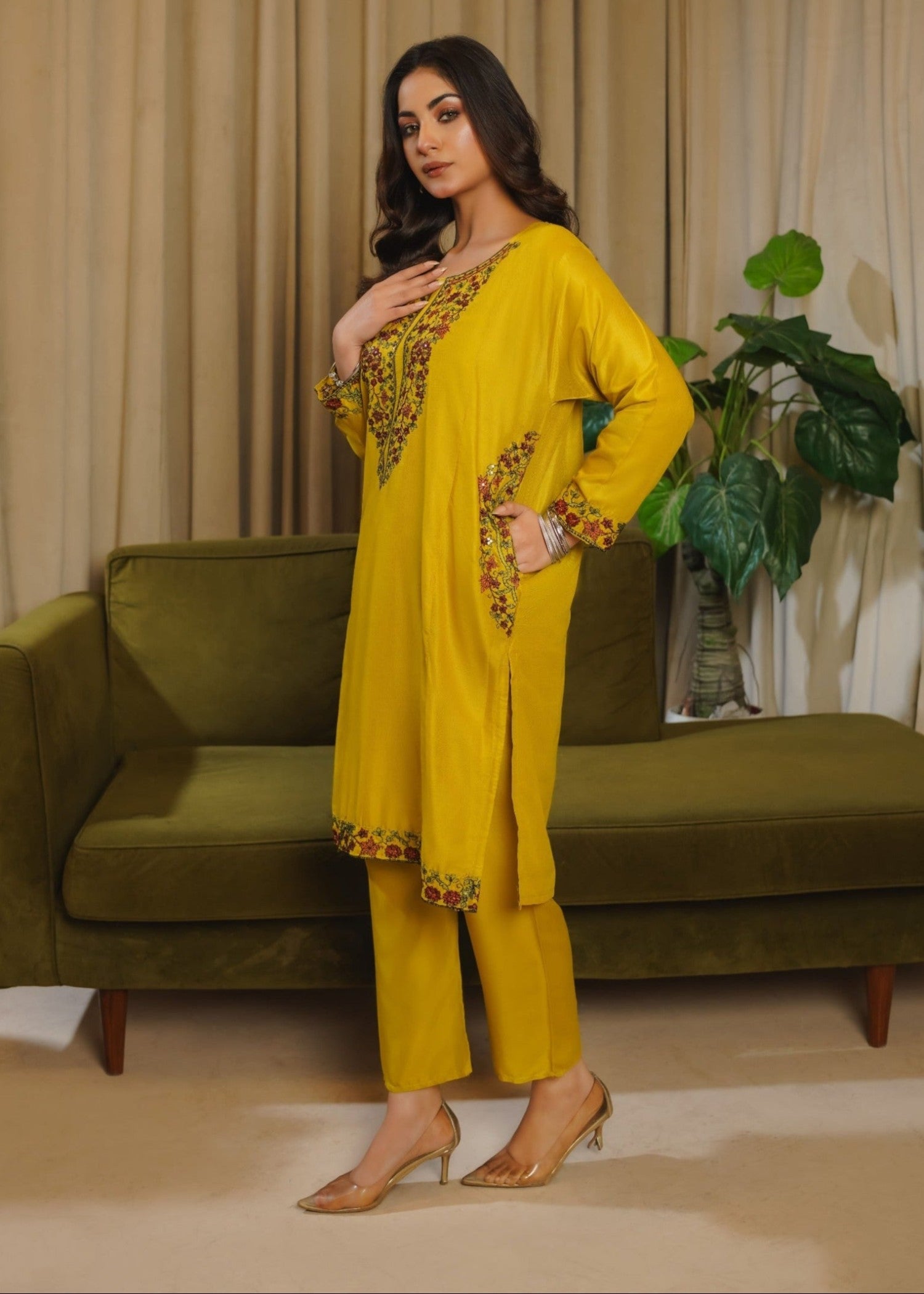 Zeephire OLIVE MUSTARD Women 2pcs