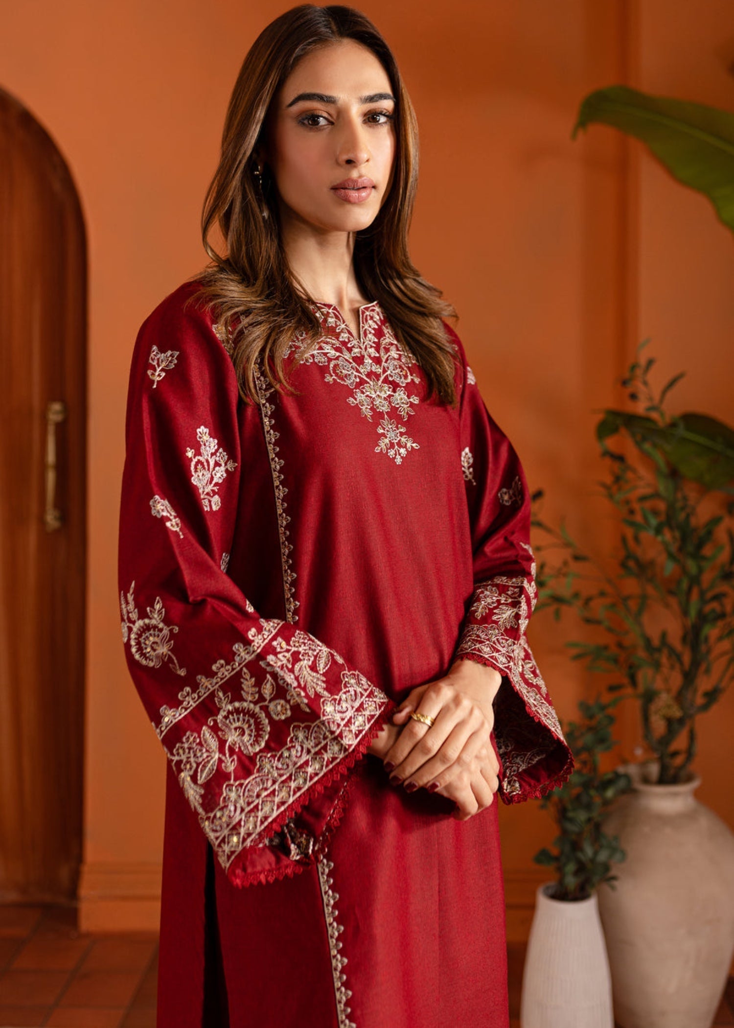 The Turkish Wear Ashnah Maroon Women 2pcs