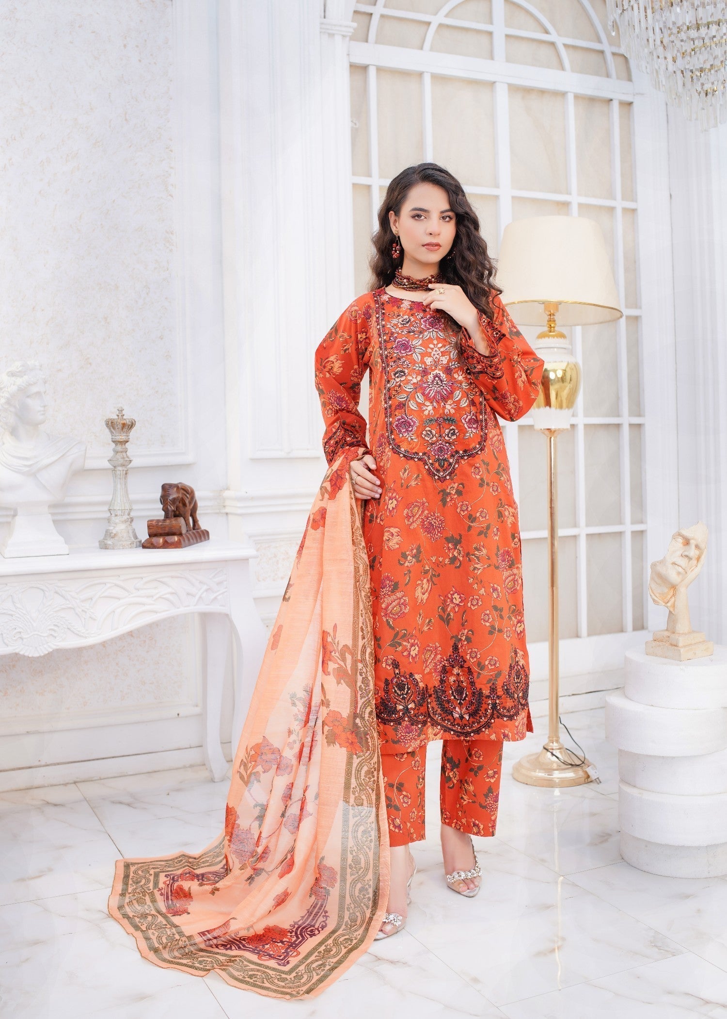Safdar Embroidery Printed Pure Lawn Embroidered 19 Women 3pcs