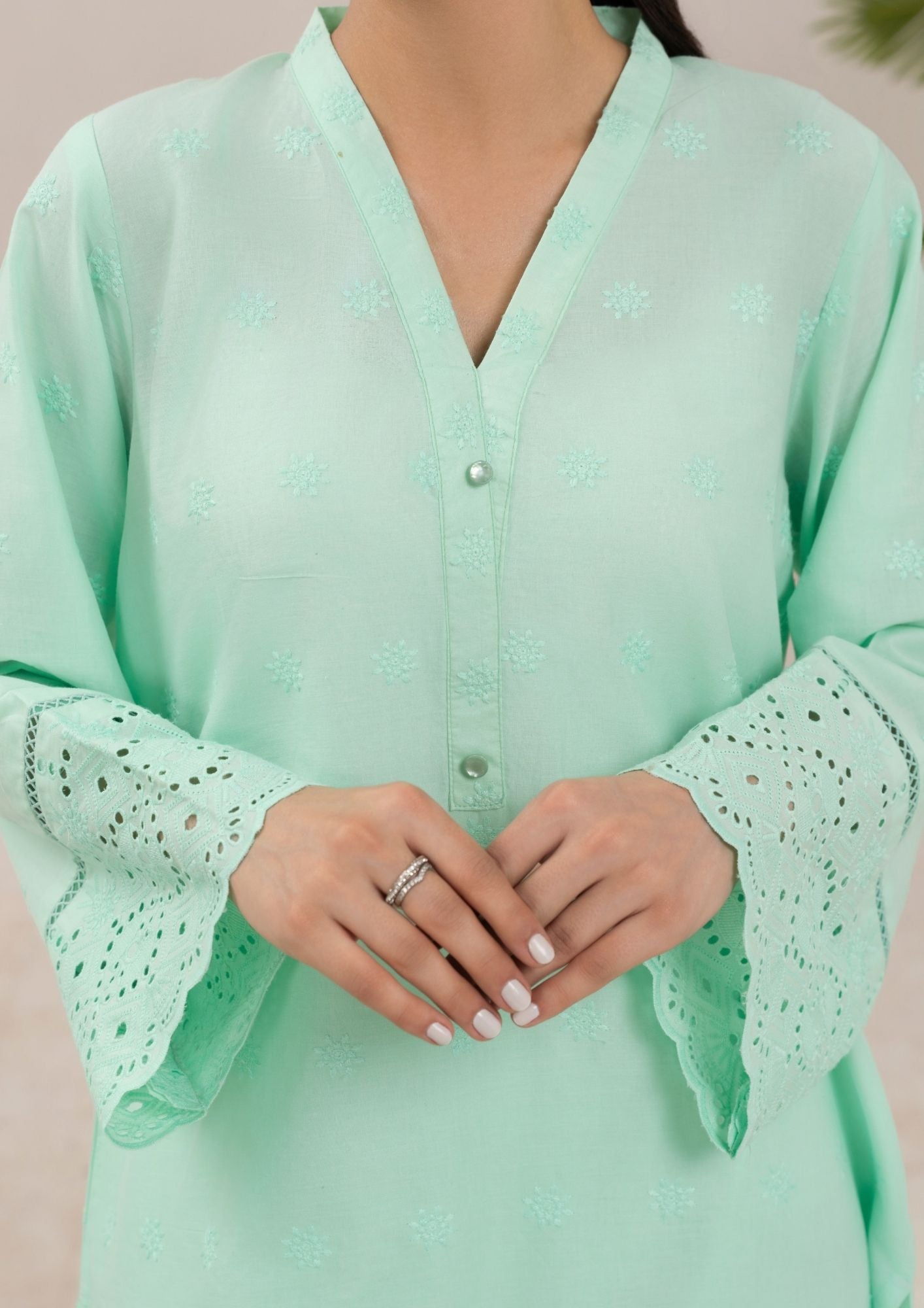 Yolo Pret Schiffli Embroidered Set Rozana S25 0020 Women 2pcs