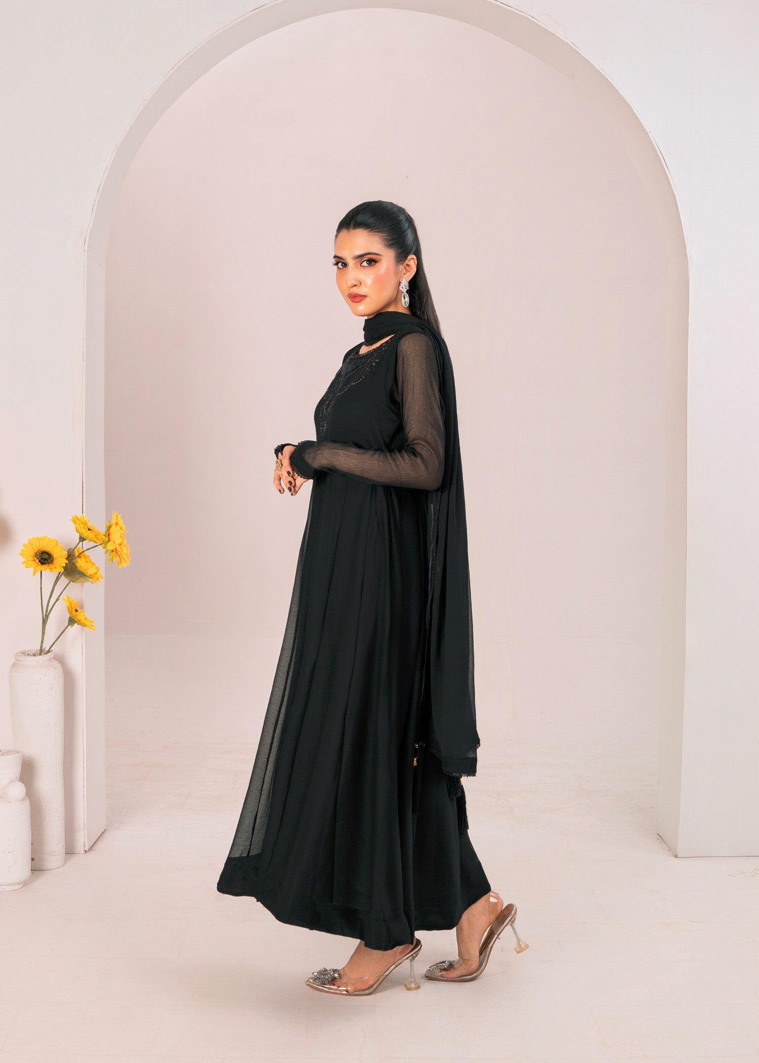 Eshals Wardrobe Black Pishwas Women 2pcs