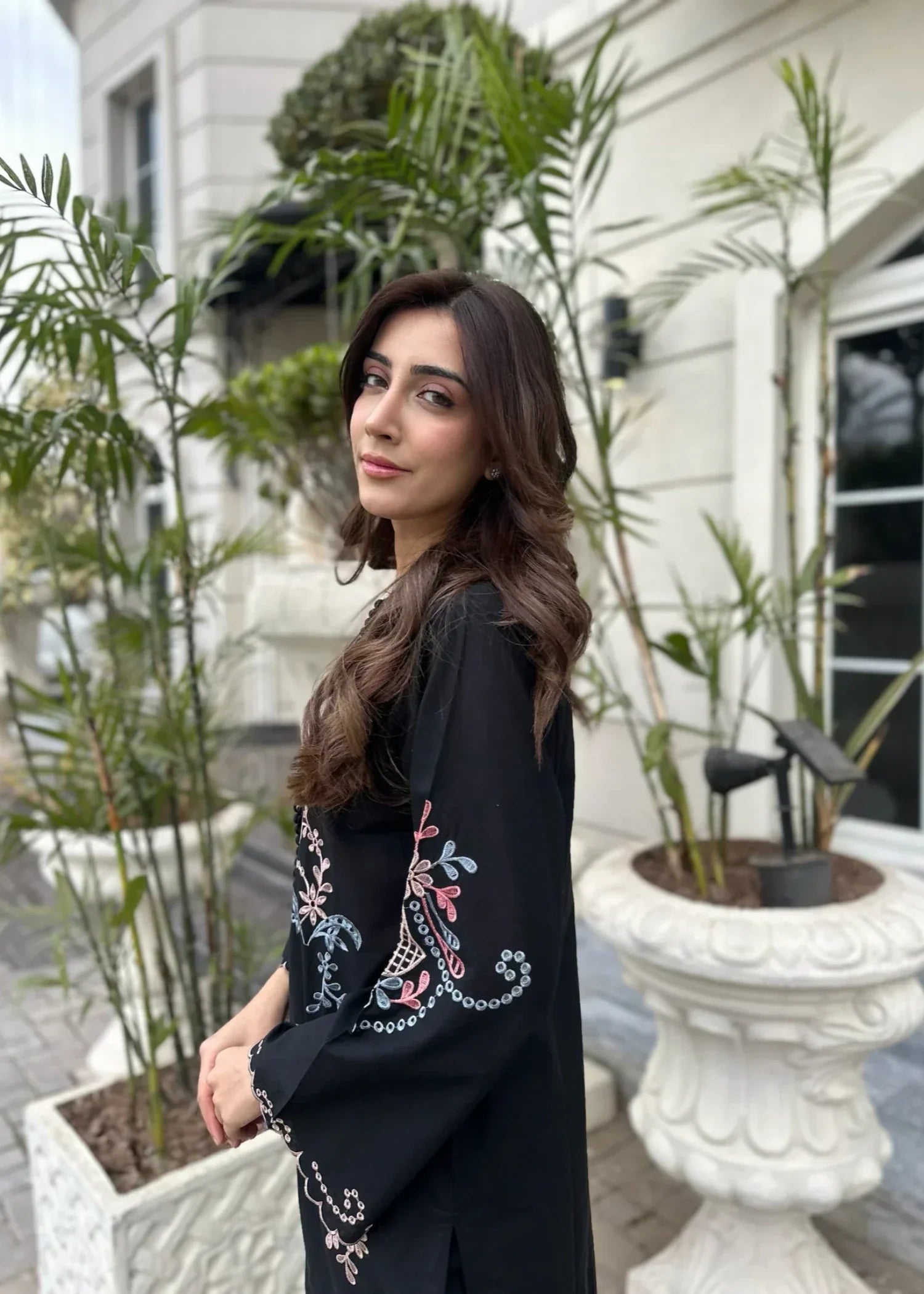 Sabahaats "Noir Flora | Black Luxury Embroidered " Women 2pcs