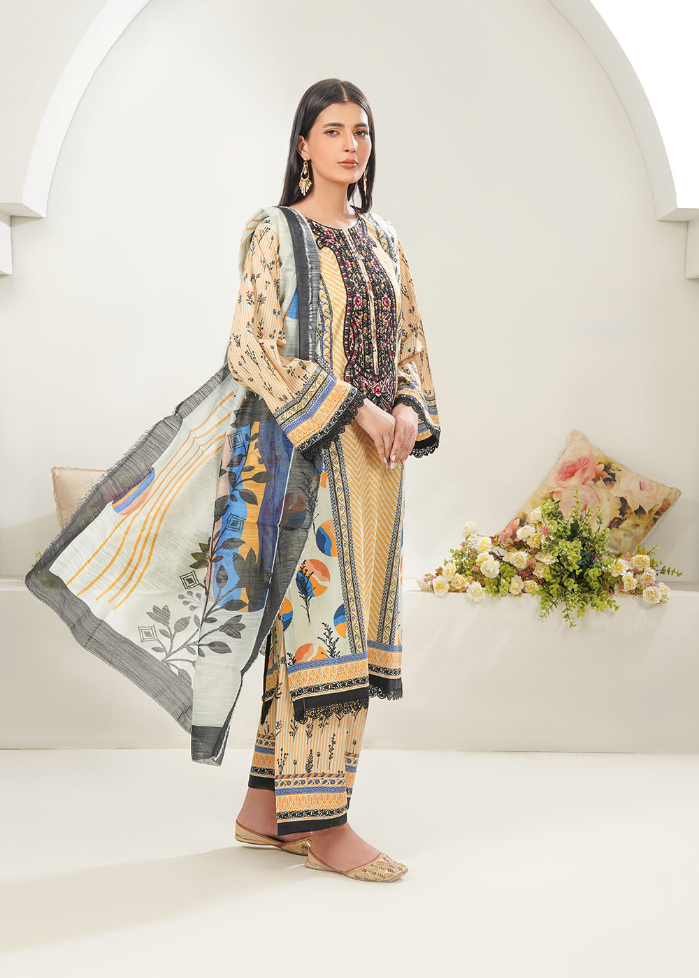 Elara Official Classic Embroidered set Women 3pcs