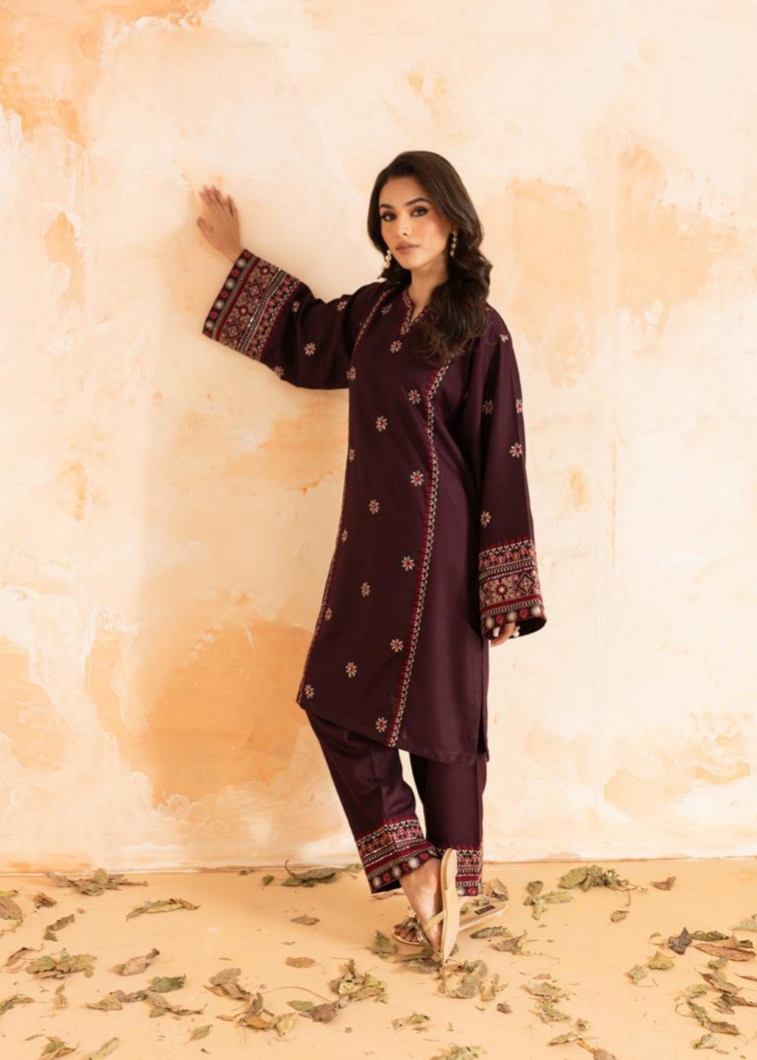 Afsarah Ruby Luxury Embroidered Stitched Dress Women 2pcs