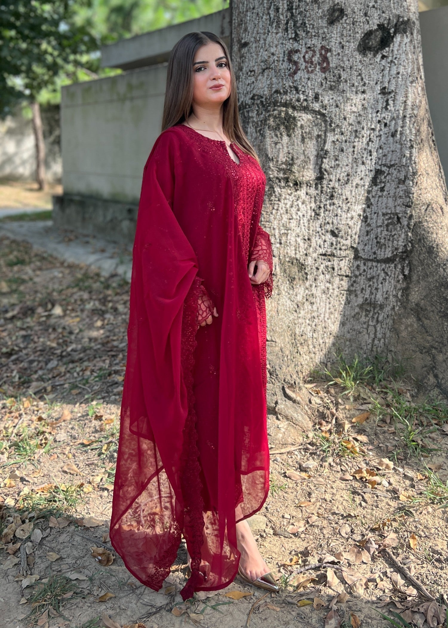 Four Season Boutique ROSE CHIFFON MAROON Women 3pcs