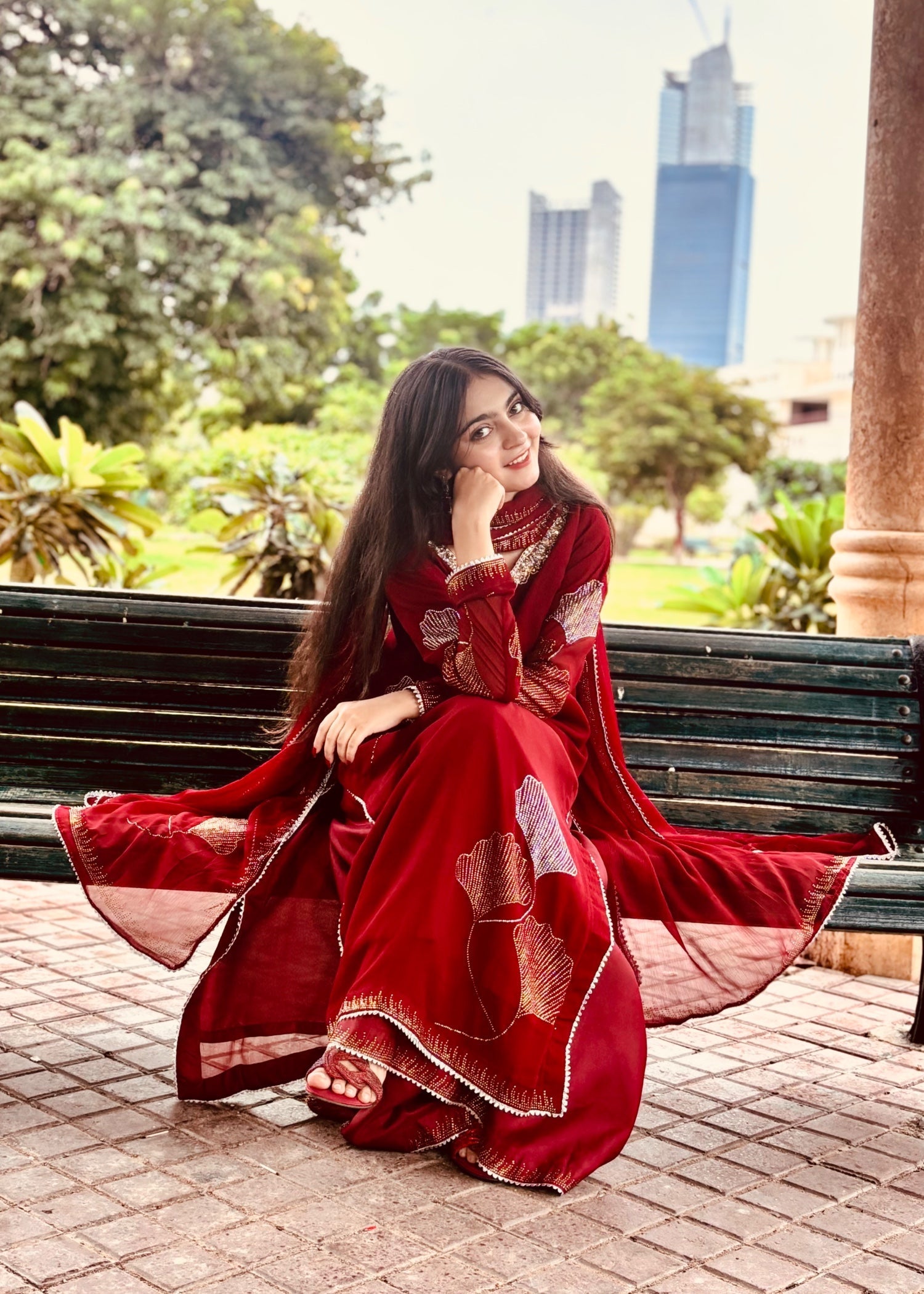 Suits By Sadia MAROON IRON STONE Women 3pcs