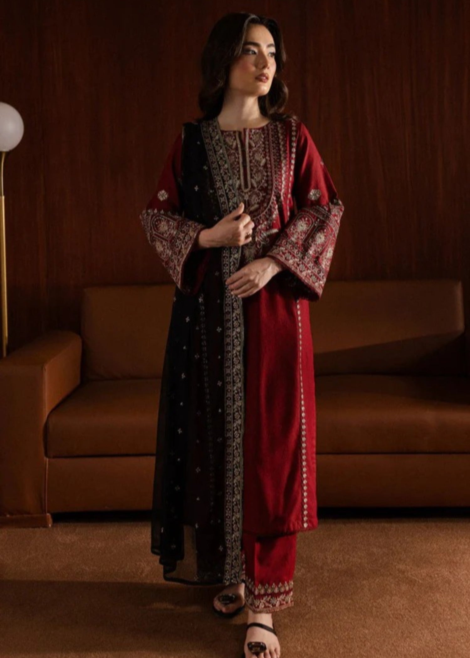 Chaudhary Arts Laal pari Embroidered Women 3pcs