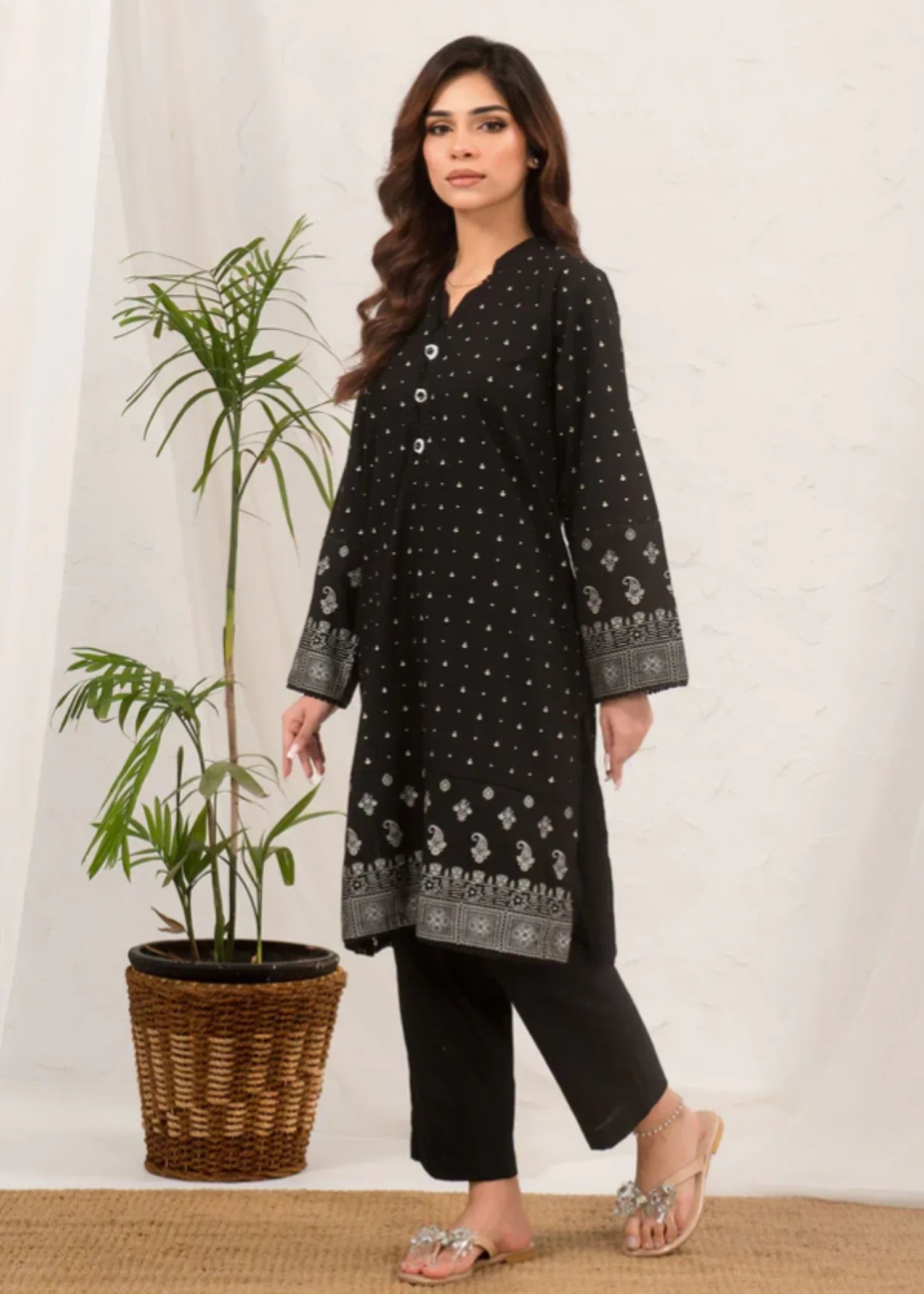 Ochre Cotton Printed Suit SOLP 12 Women 2pcs