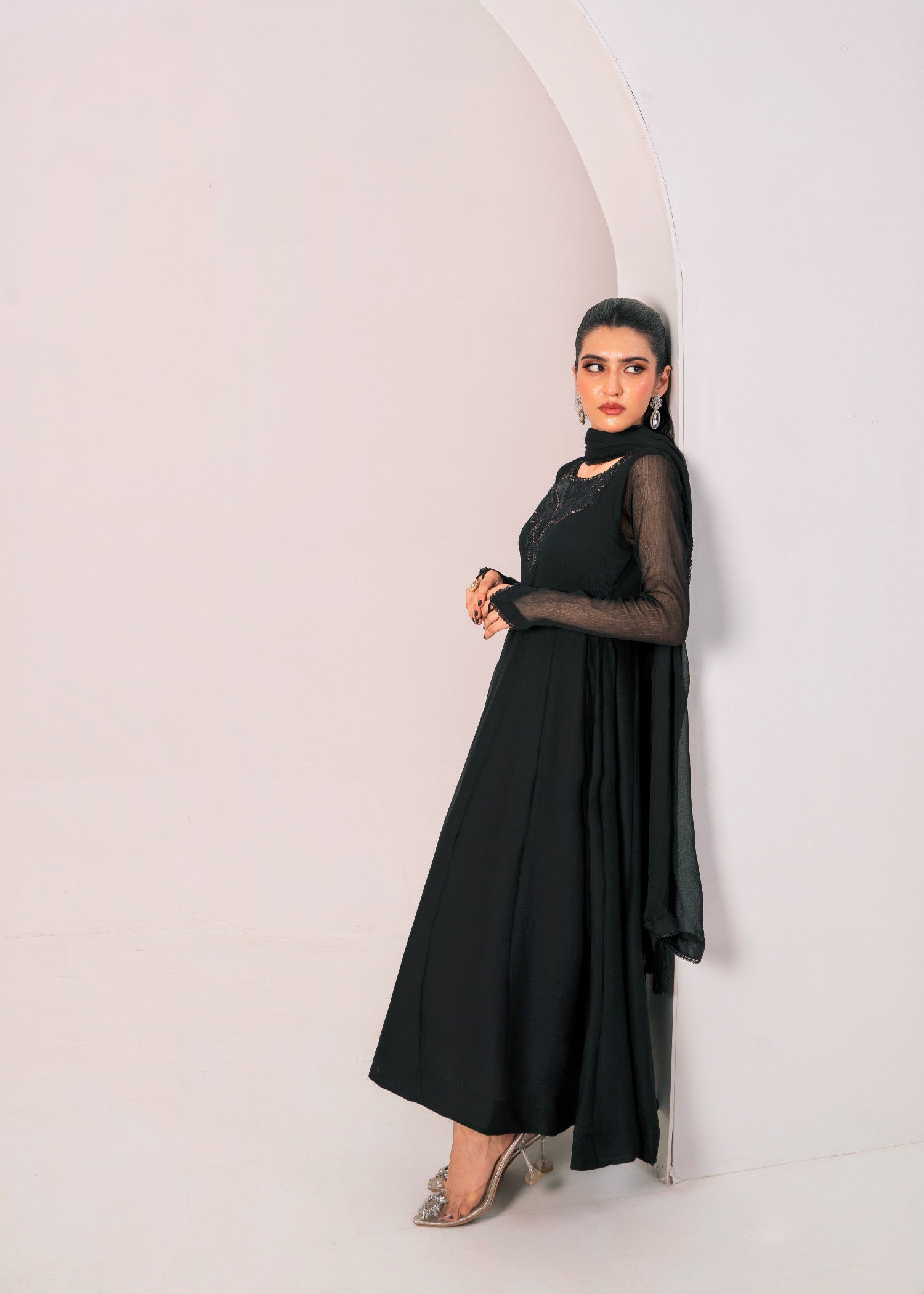 Eshals Wardrobe Black Pishwas Women 2pcs