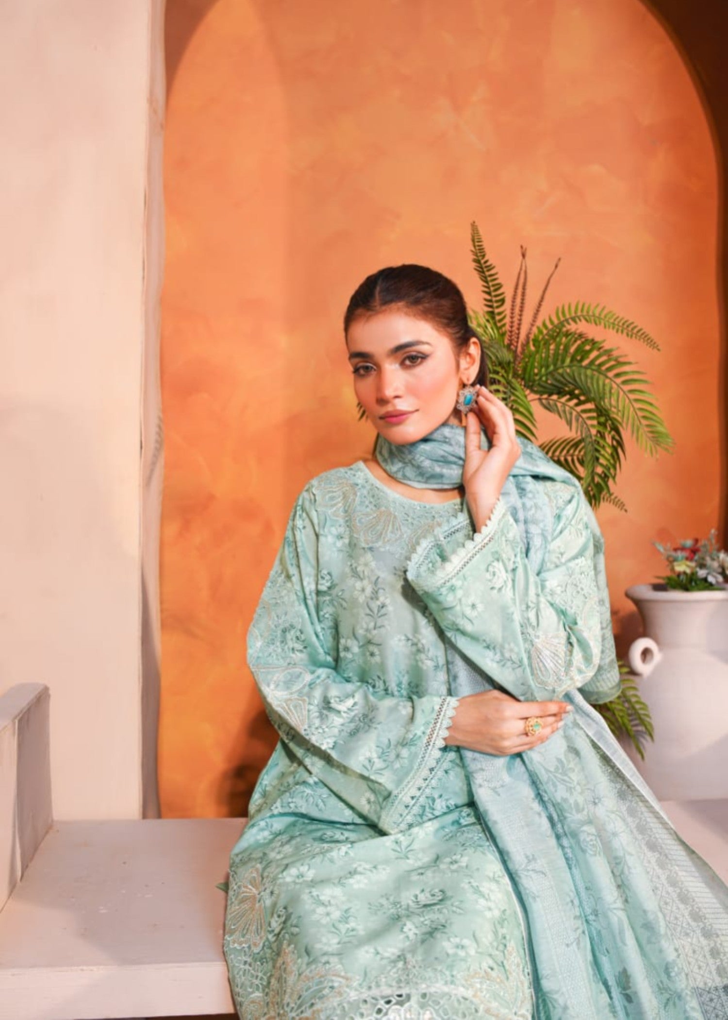 Shehroz Fashion AYEZA LAWN EMBROIDERY SUIT Women 3pcs