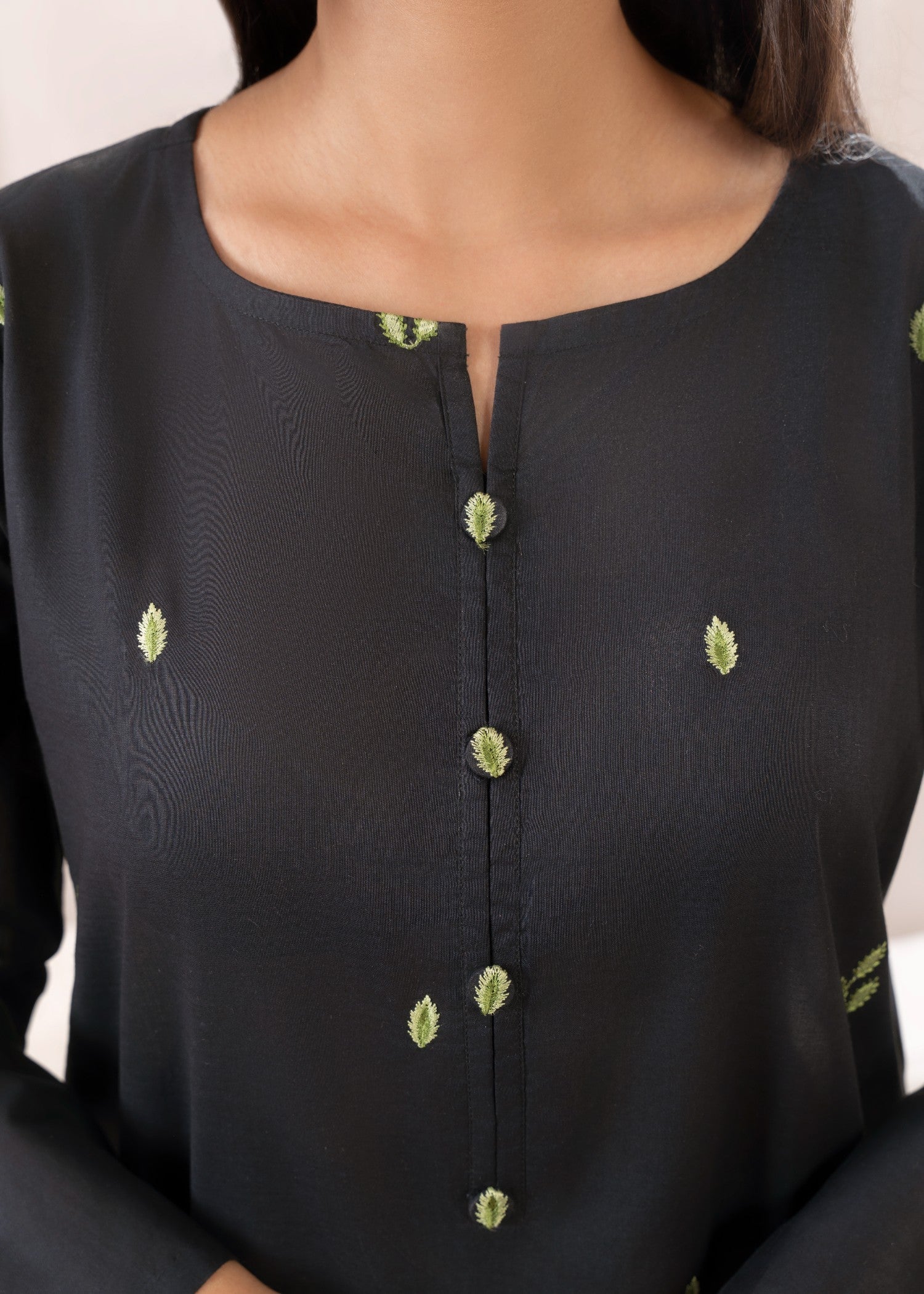 Musani Embroidered Lawn Stitched Shirt Black Women 1pcs