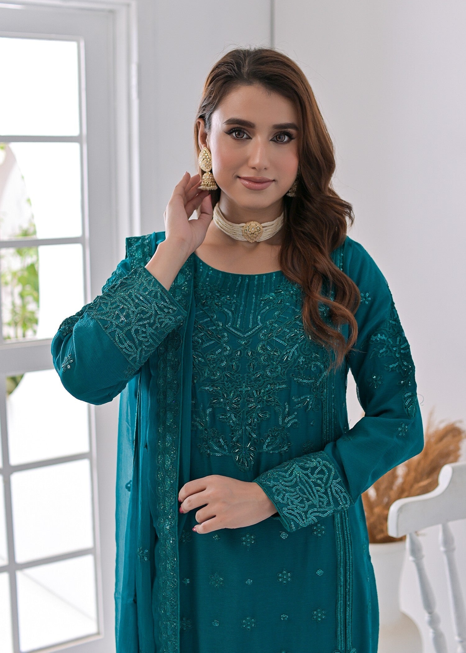 Qasim Anwer By Chandni Bridals LYDIA (TEAL) Women 3pcs