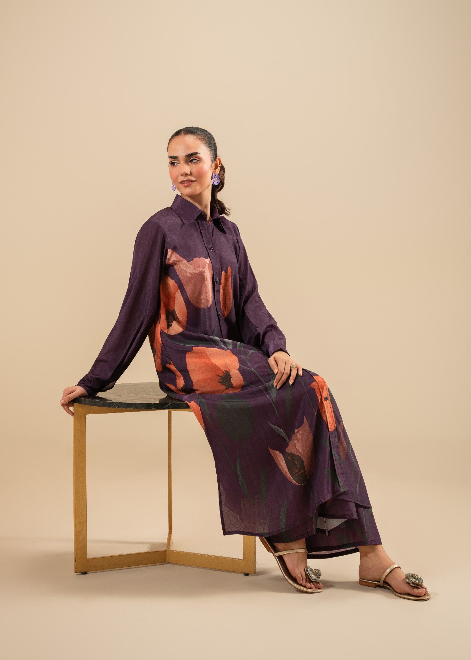 Akhrot Clothing Mulberry Flora Women 2pcs