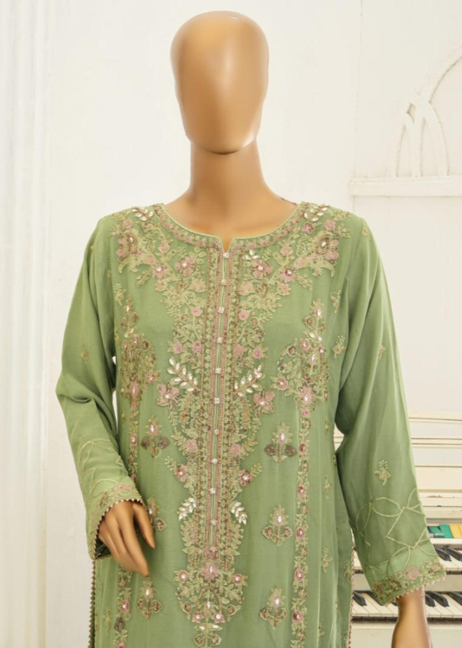 Ahmed Creations ALISHBA APPLE GREEN Women 3pcs