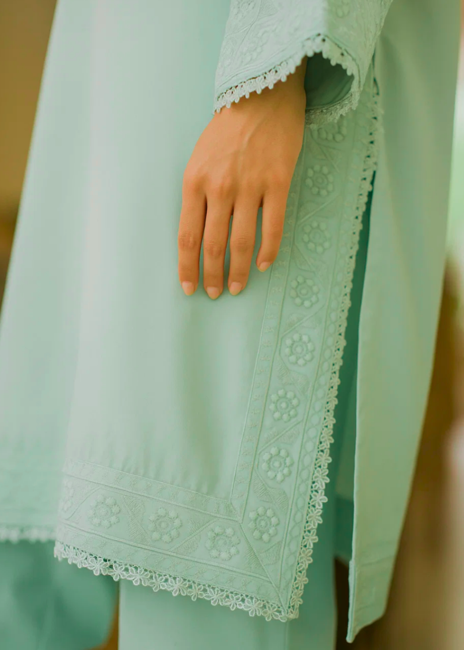 AYLA STUDIO Solid Embroidered SE250407 SABZ SITARA Women 2pcs