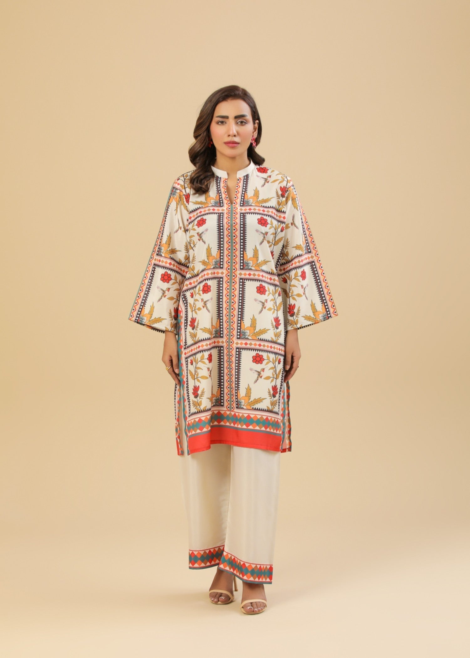 Zenyre Ivory Blooms Printed Set Women 2pcs