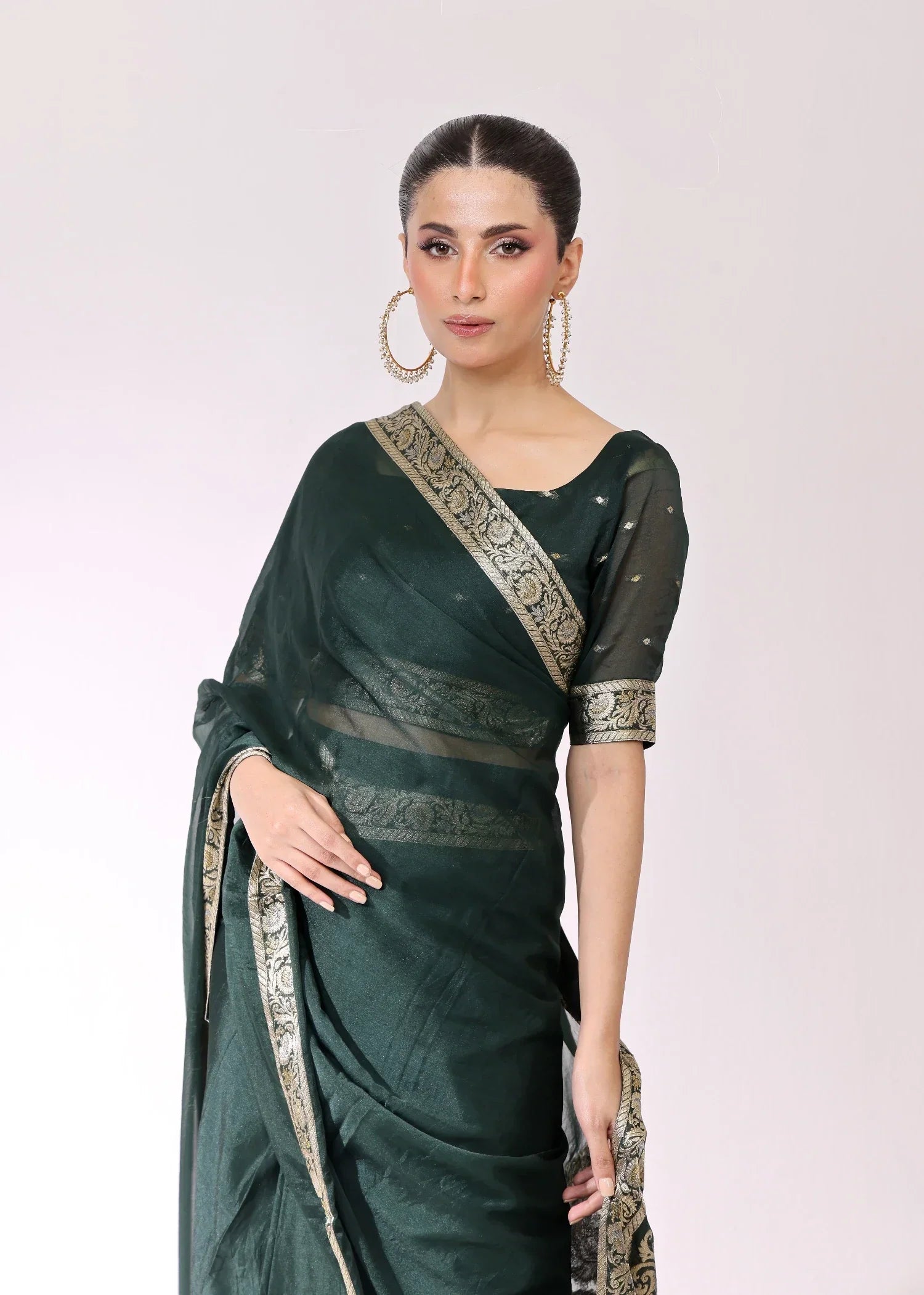 Ripret Emerald Banarsi Saree Women 3pcs