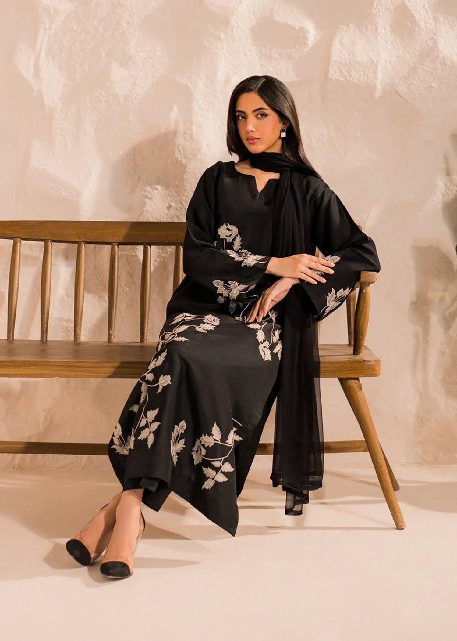 Kashqai Reeva Embroidered Black Women 3pcs