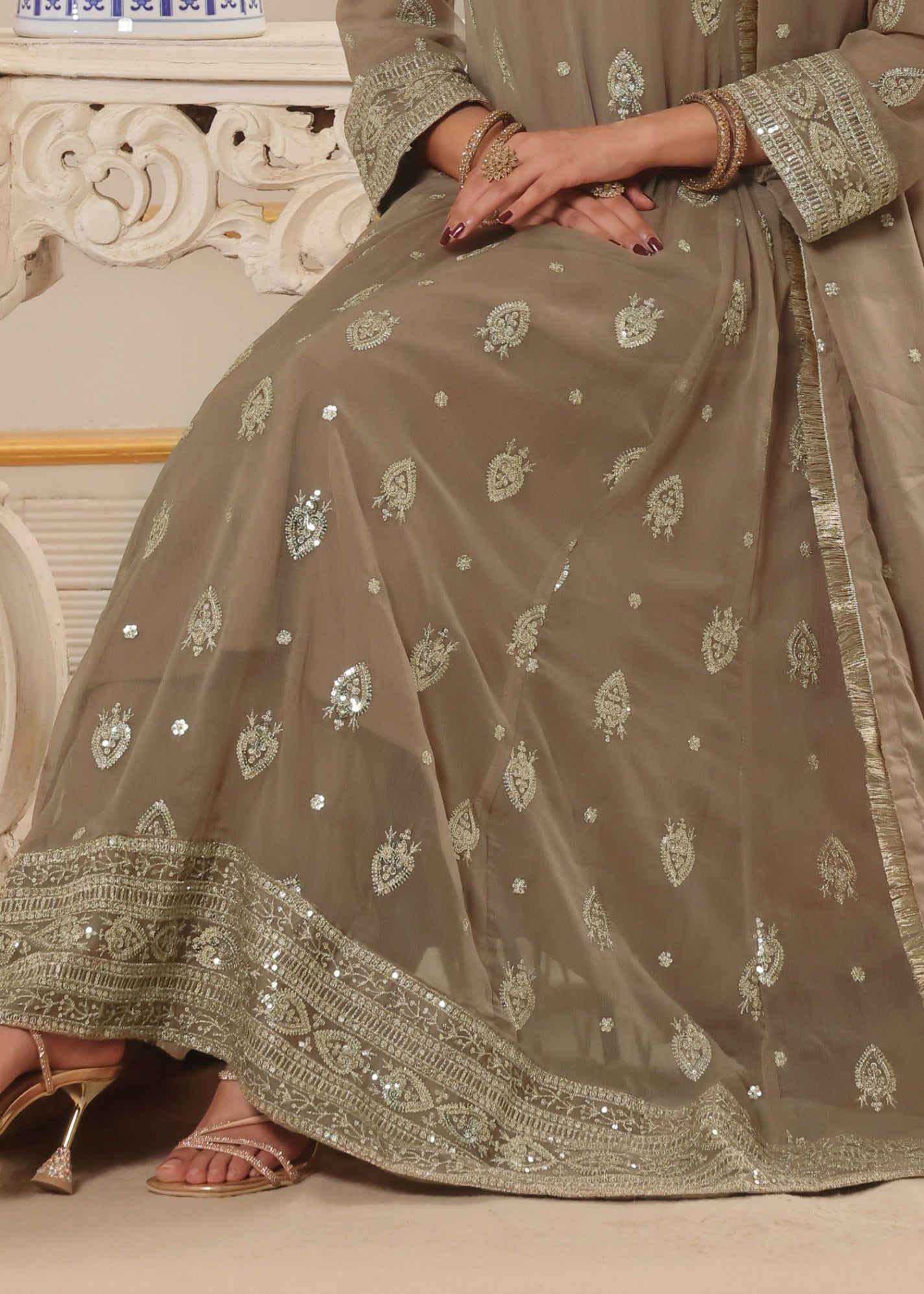 Abaan Zohan Raunak Brown Women 3pcs